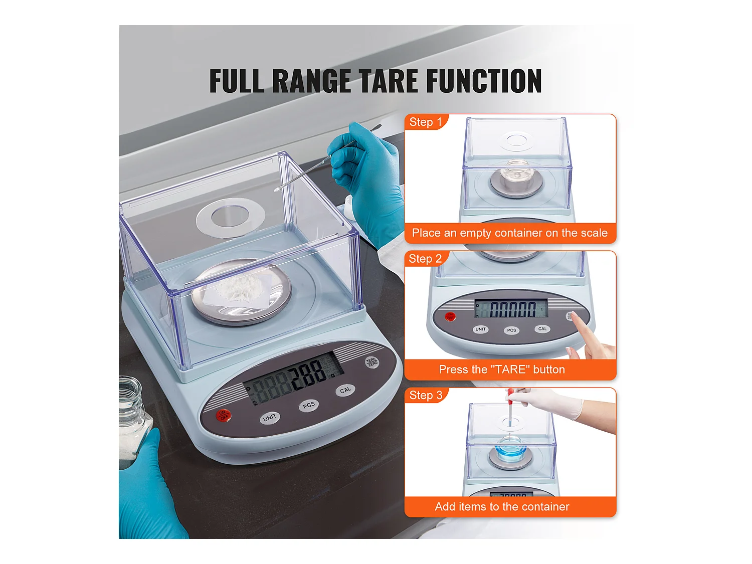 Balance Analytique SucceBuy 500 g x 0,001 g 13 Unités, LCD, Pare-Brise, avec Pare-Brise pour des Mesures Précises