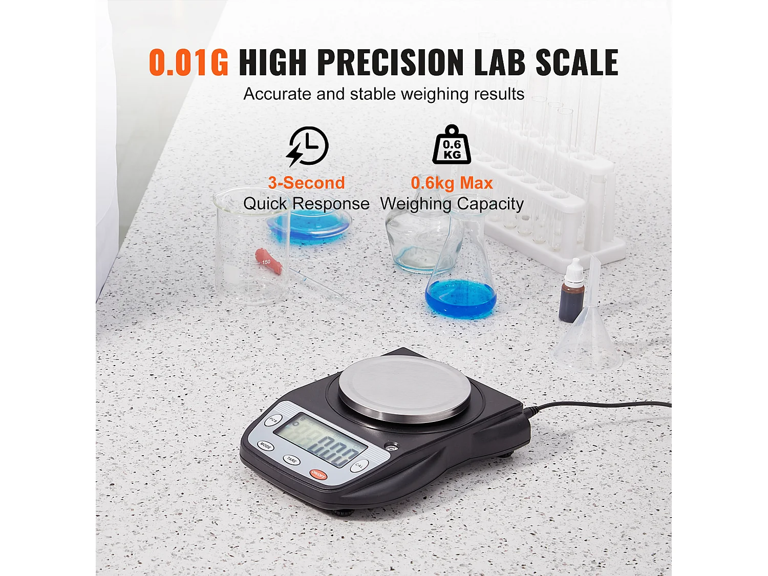 Balance Analytique SucceBuy 600 g x 0,01 g, Conversion de 6 Unités, Électronique, pour des Mesures Précises, Précision Électronique