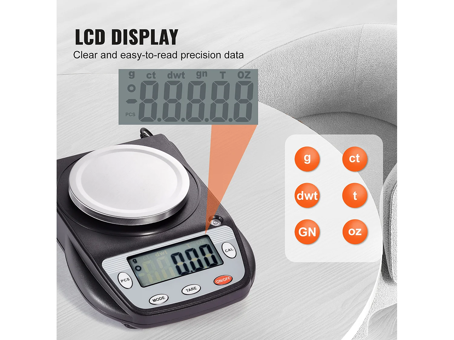 Balance Analytique SucceBuy 600 g x 0,01 g, Conversion de 6 Unités, Électronique, pour des Mesures Précises, Précision Électronique