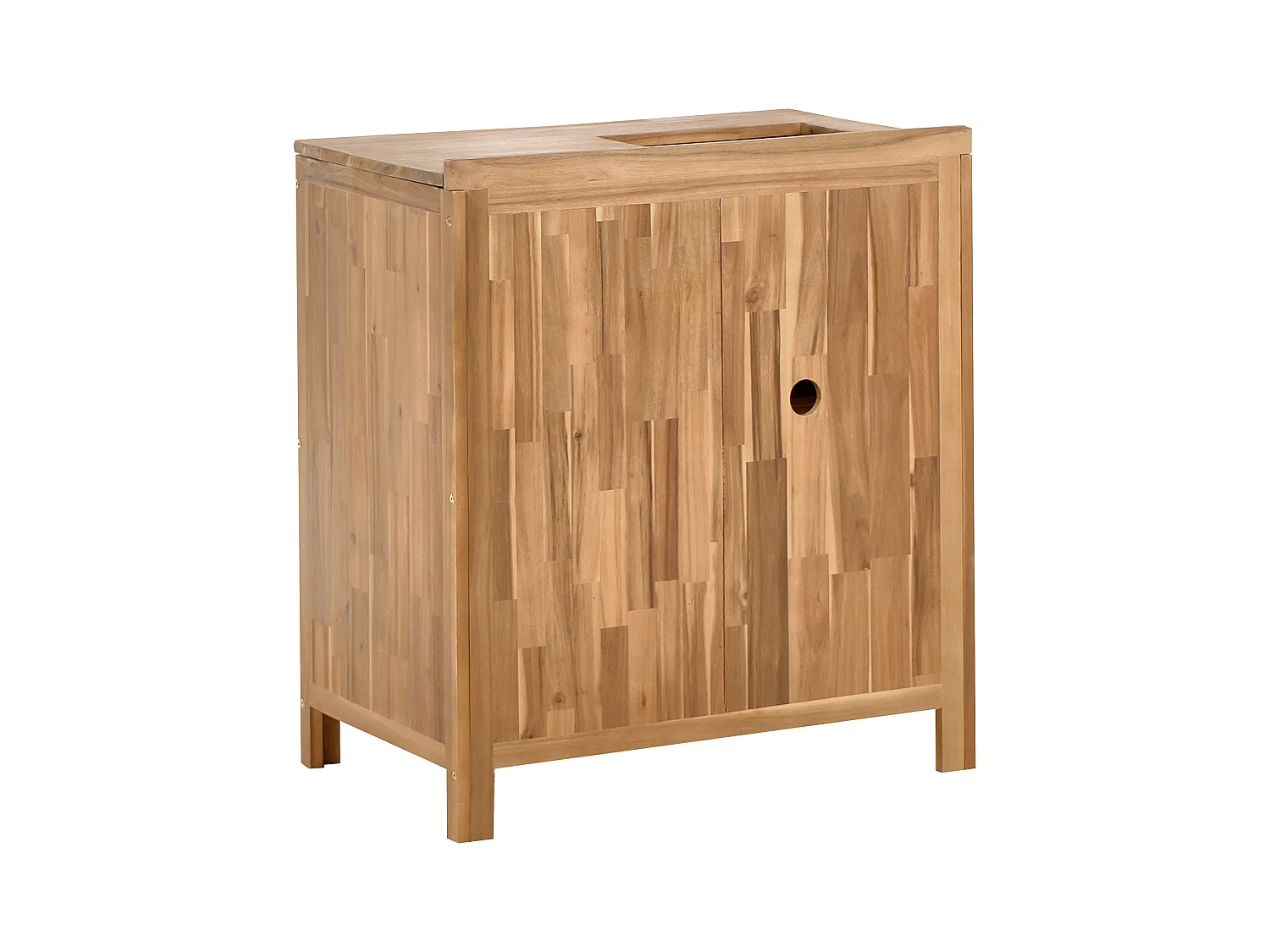 Set cucina da esterno 3 elementi con lavello VENOSA Legno d'acacia Marrone