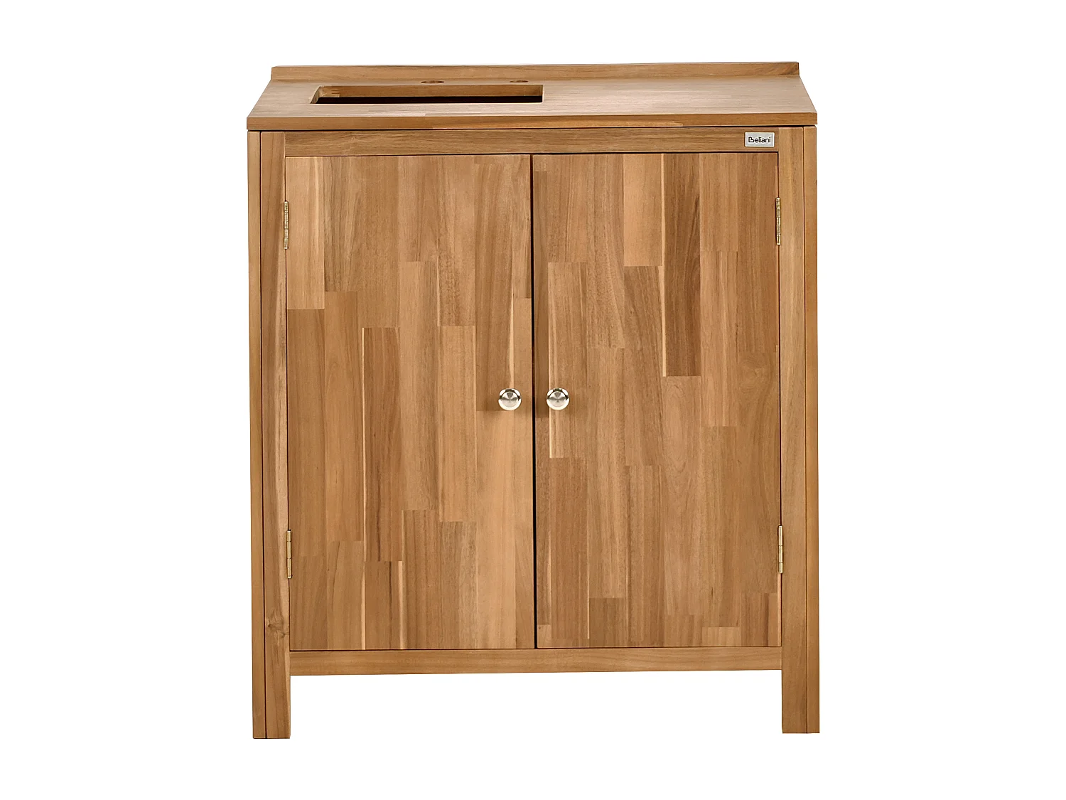 Cuisine d'extérieur 3 pièces avec évier VENOSA Acacia Marron/argenté