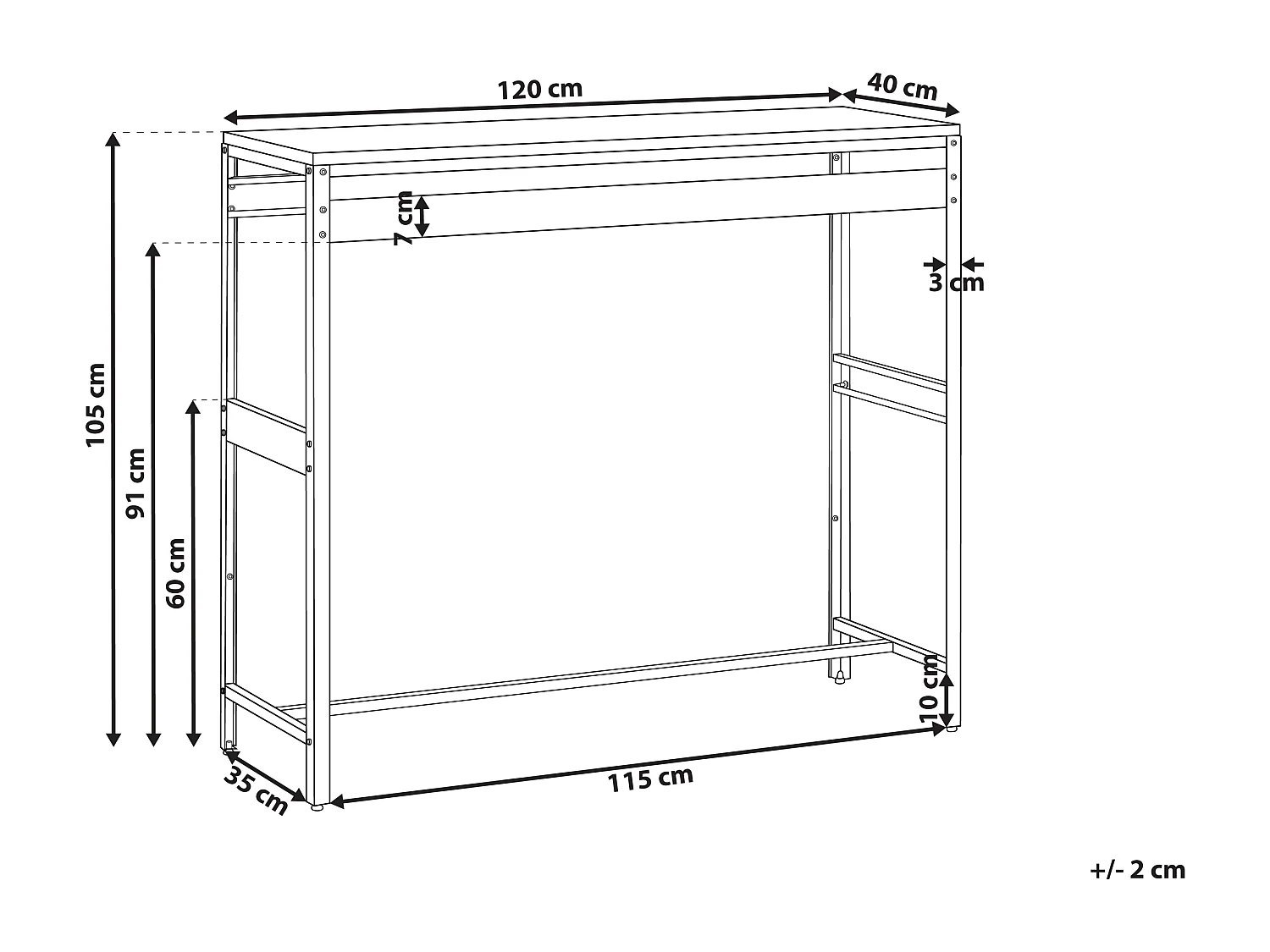 Outdoor-Küchenschrank aus Edelstahl mit 3 Türen und schwarzer Platte Maenza