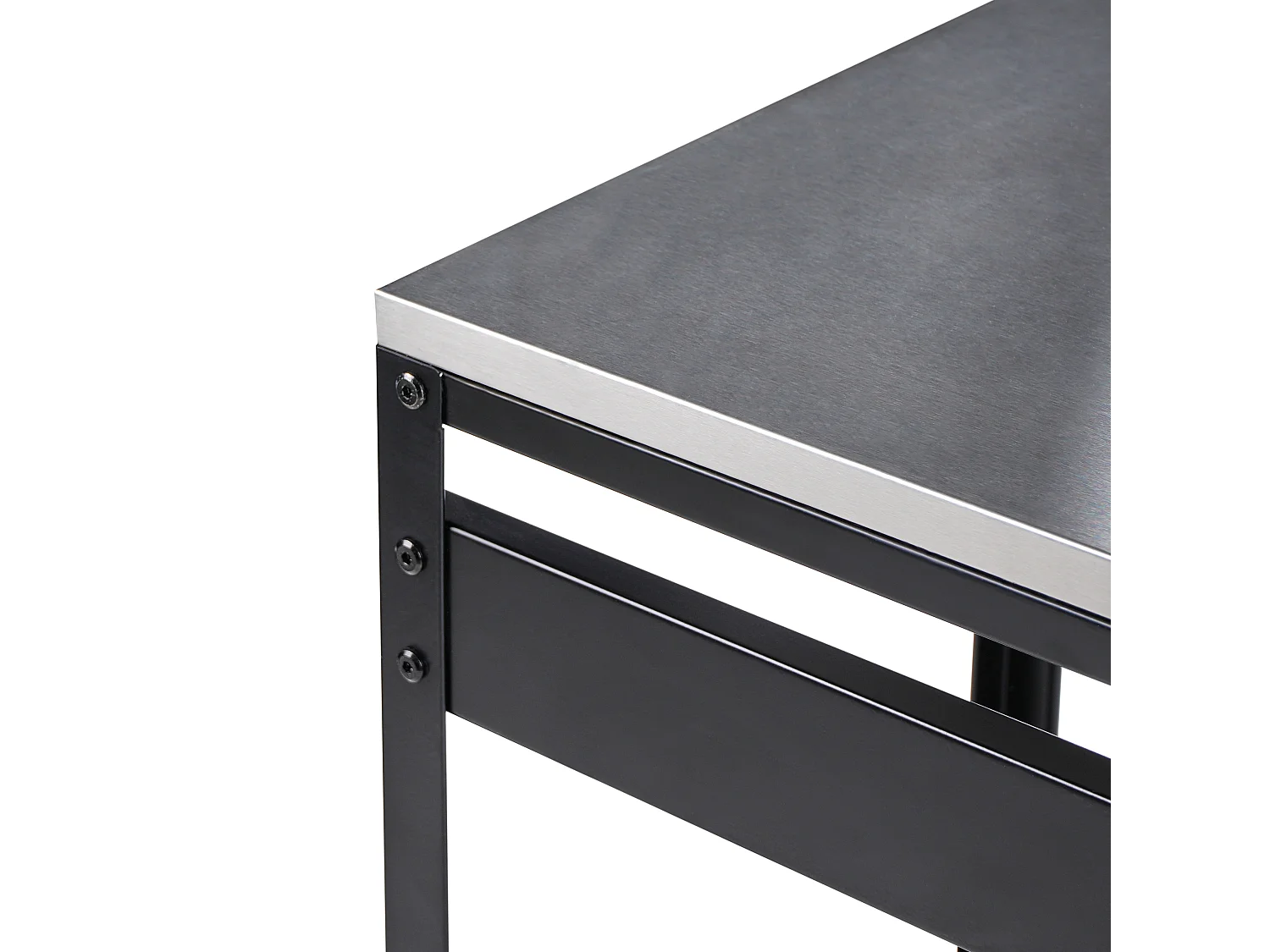 Outdoor-Küchenschrank aus Edelstahl mit 3 Türen und schwarzer Platte Maenza