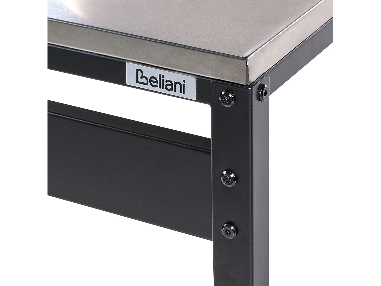 Outdoor-Küchenschrank aus Edelstahl mit 3 Türen und schwarzer Platte Maenza