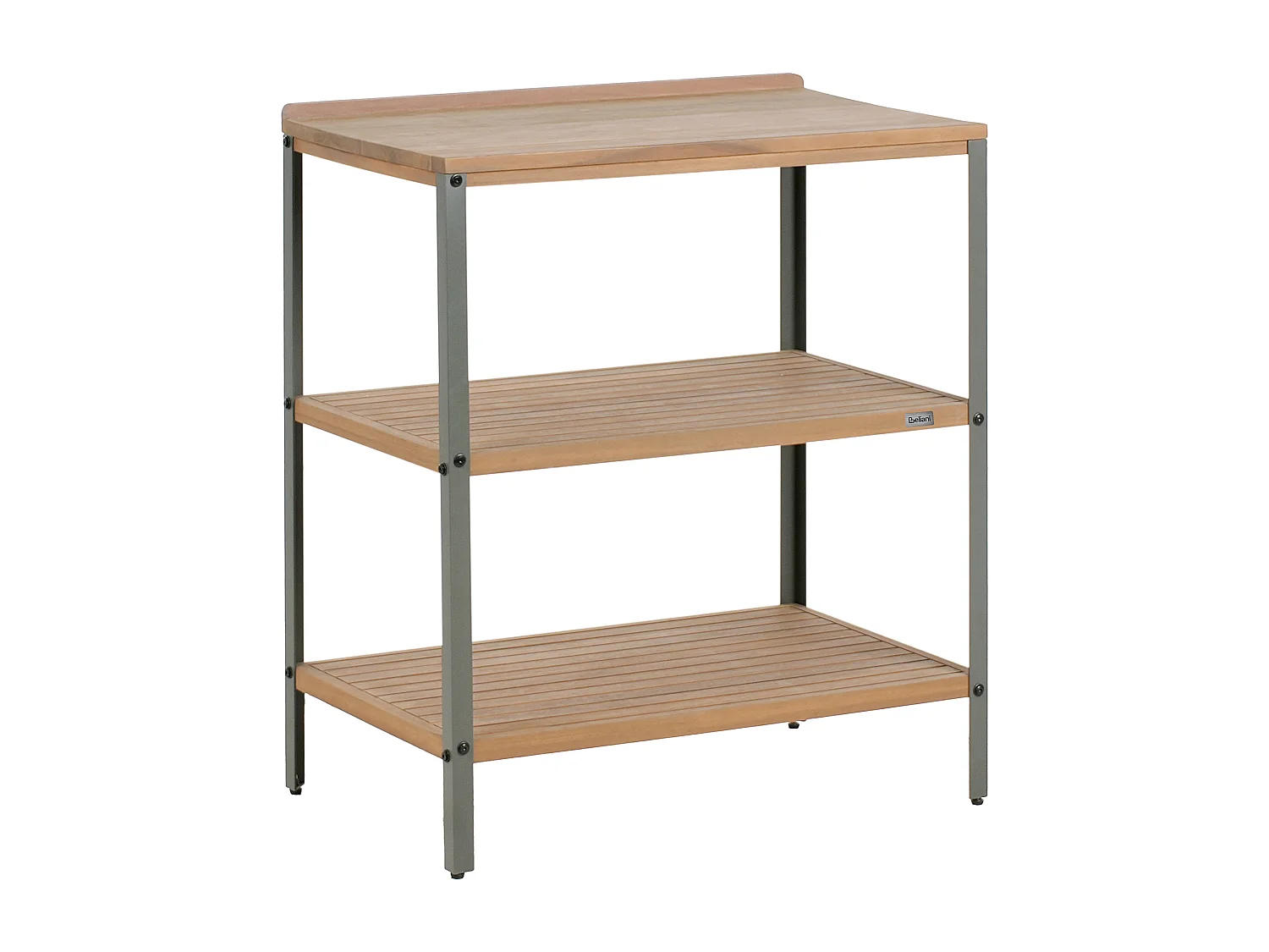 Outdoor-Kücheninsel 3-teilig zertifiziertes Holz braun/schwarz mit Spüle Ivrea