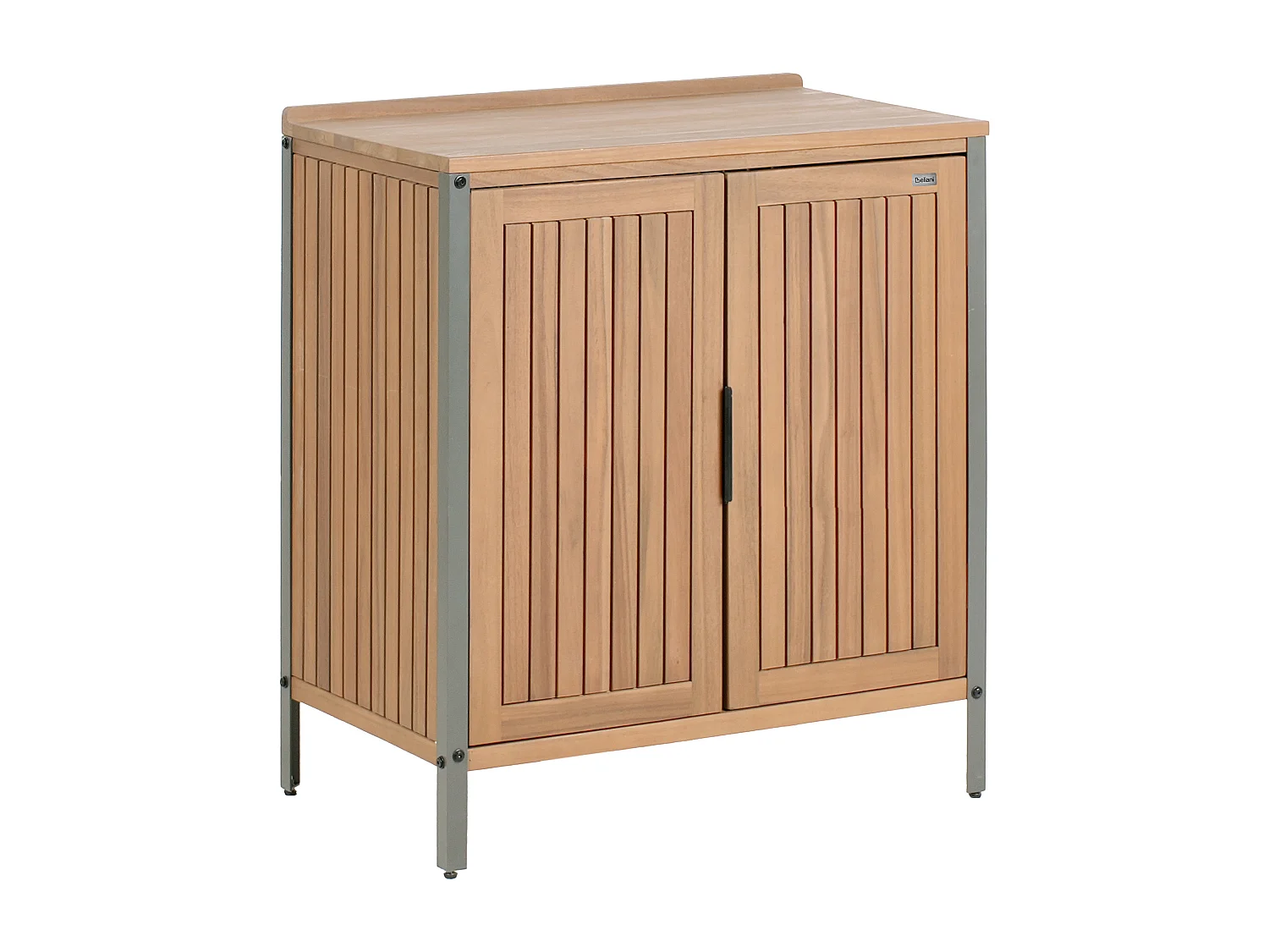 Outdoor-Küchenschrank 3-teilig zertifiziertes Holz braun/schwarz mit Spüle Ivrea