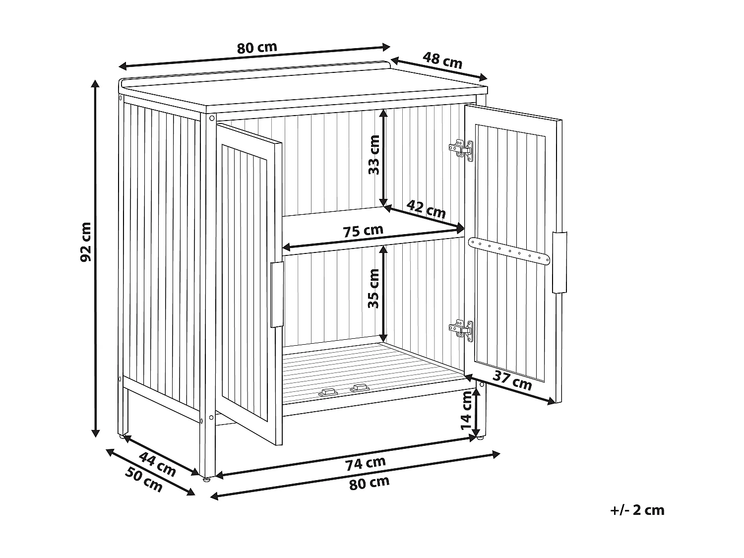 Meuble de cuisine d'extérieur IVREA Bois d'acacia certifié Marron