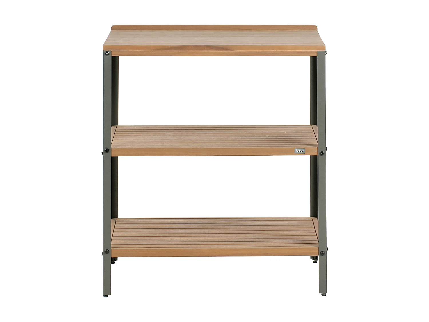 Outdoor-Kücheninsel 3-teilig zertifiziertes Holz braun/silber mit Spüle Ivrea