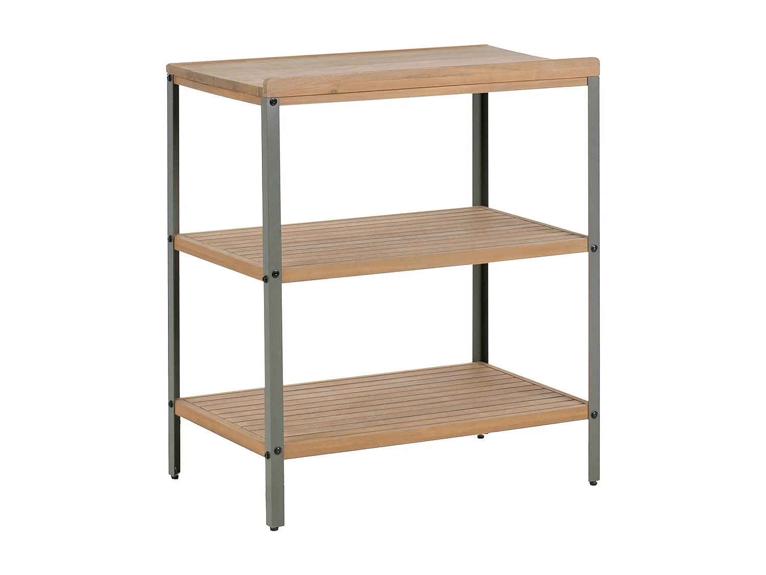 Outdoor-Kücheninsel 3-teilig zertifiziertes Holz braun/silber mit Spüle Ivrea