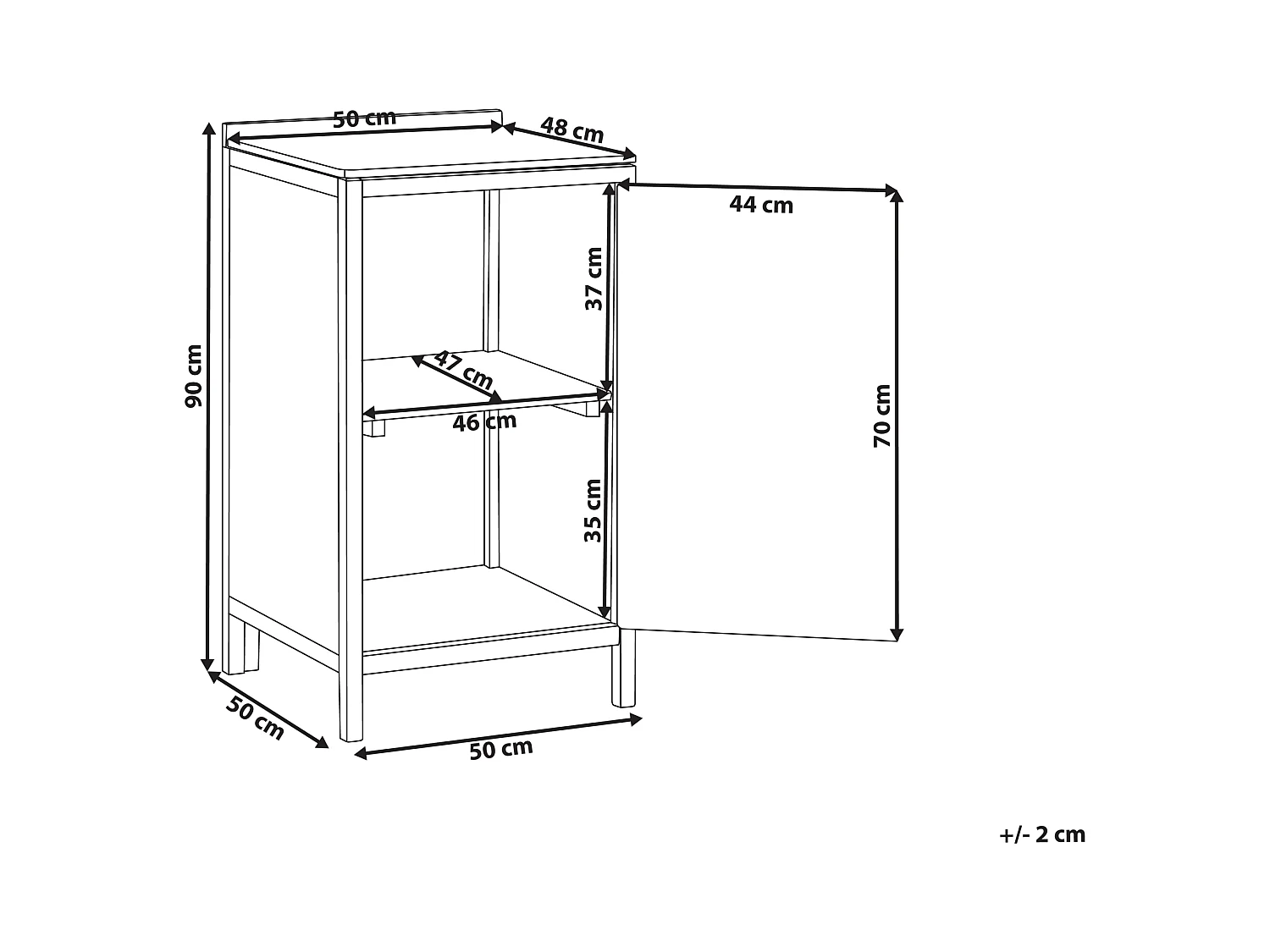 Meuble de cuisine d'extérieur VENOSA Acacia 50 cm 50 cm Marron