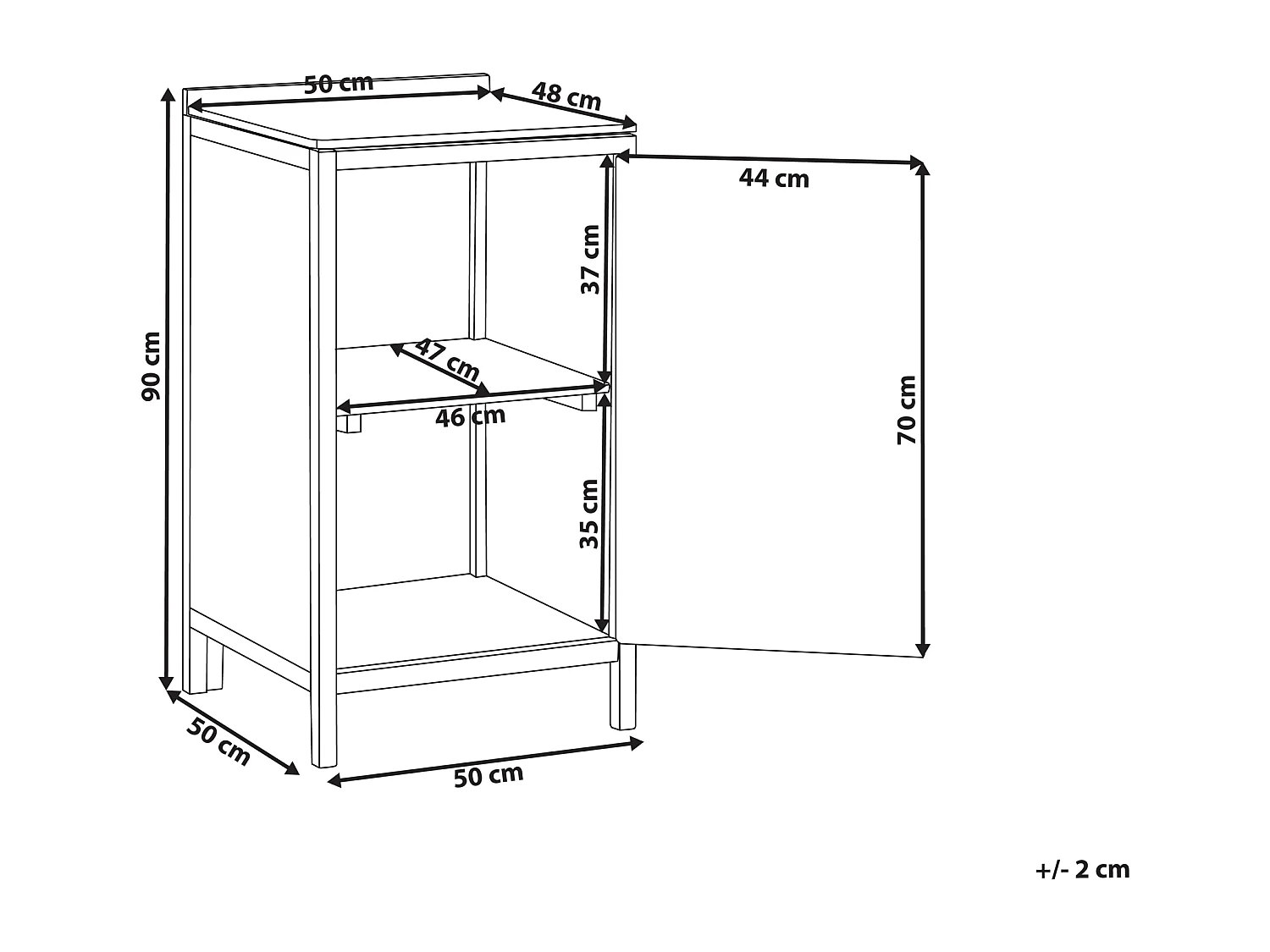 Meuble de cuisine d'extérieur VENOSA Acacia 50 cm 50 cm Marron