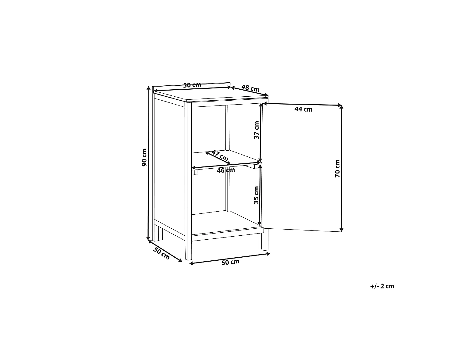 Meuble de cuisine d'extérieur VENOSA Acacia 50 cm 50 cm Marron