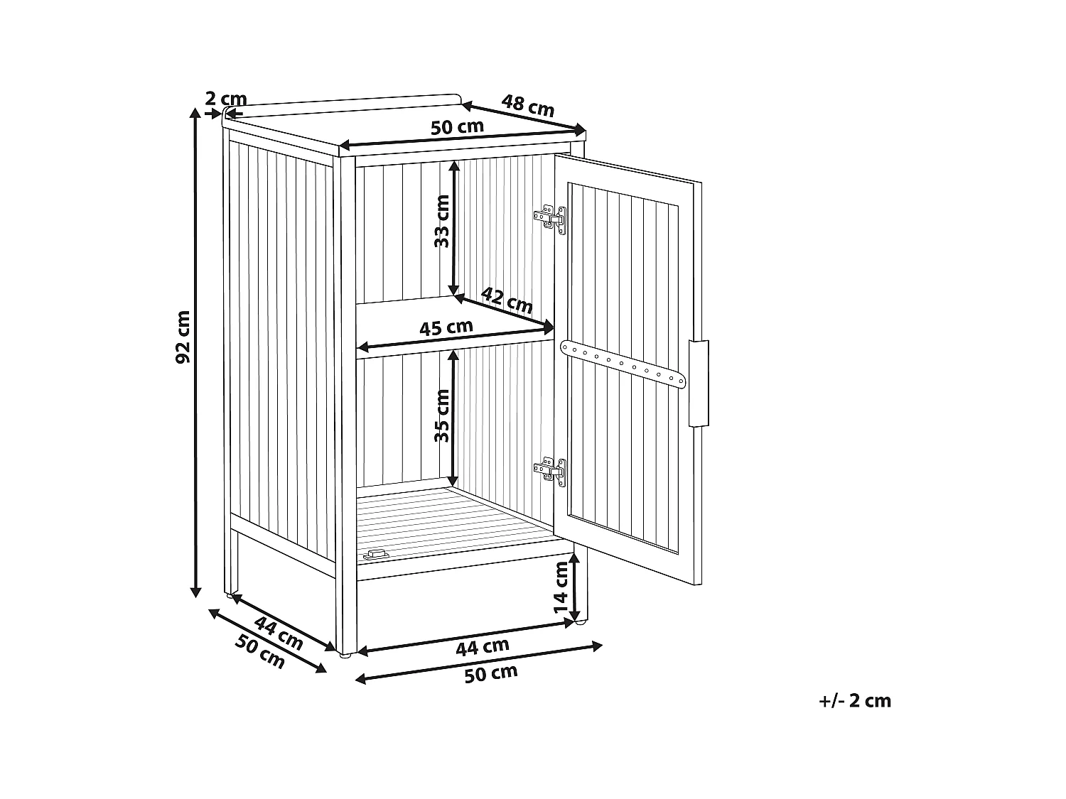Meuble de cuisine d'extérieur IVREA Bois d'acacia certifié Marron