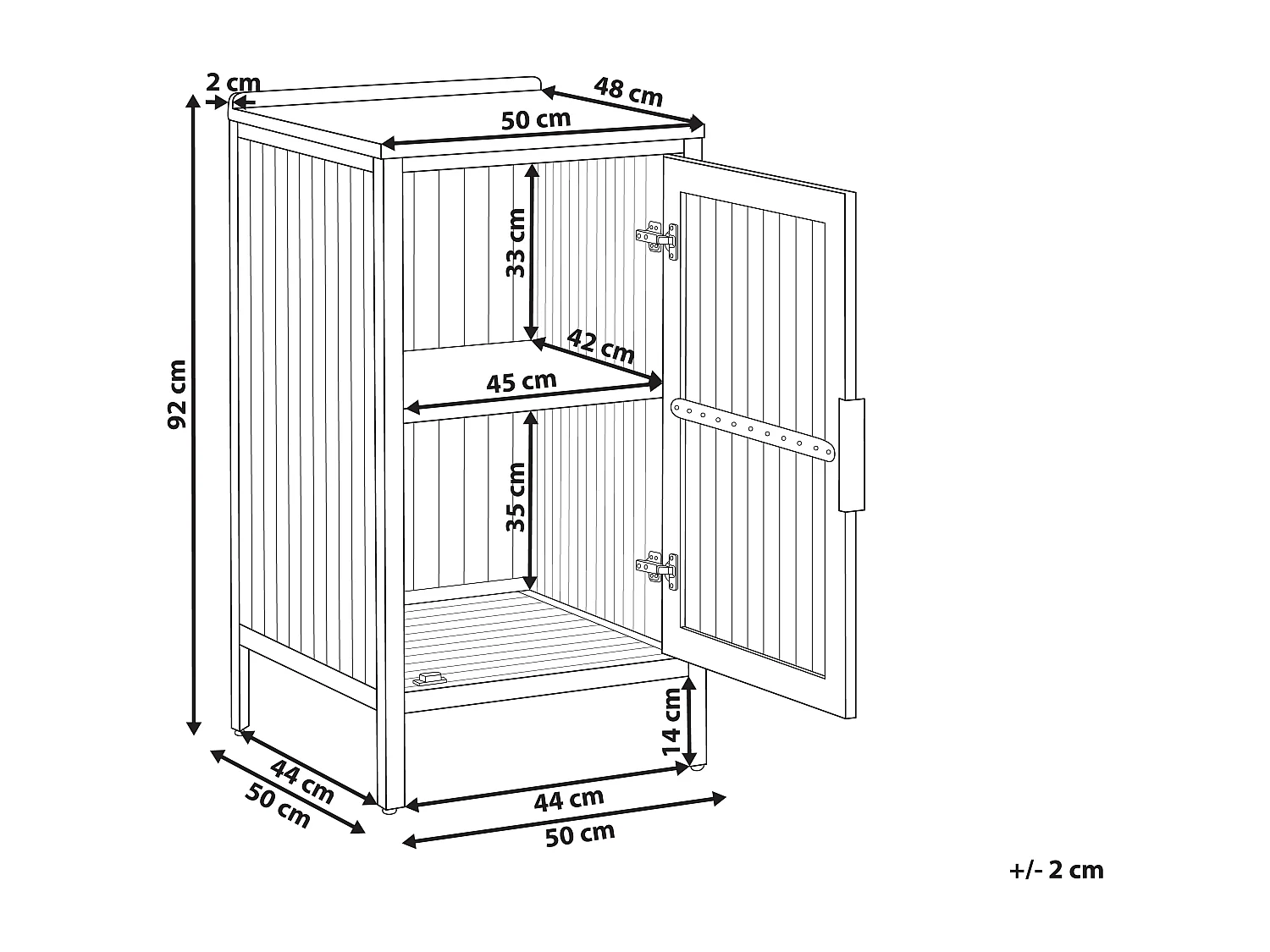 Meuble de cuisine d'extérieur IVREA Bois d'acacia certifié Marron