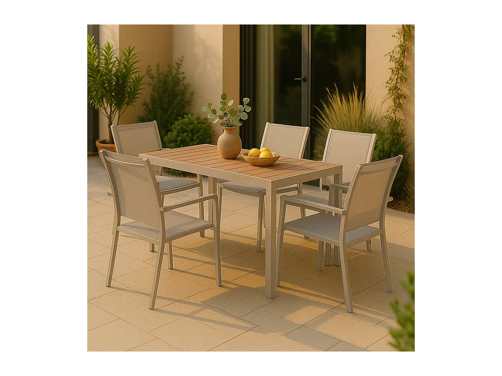 Table de jardin taupe en aluminium Ayden