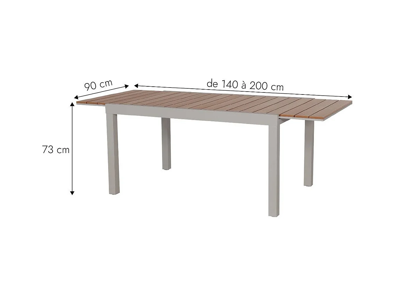 Table de jardin taupe en aluminium Ayden