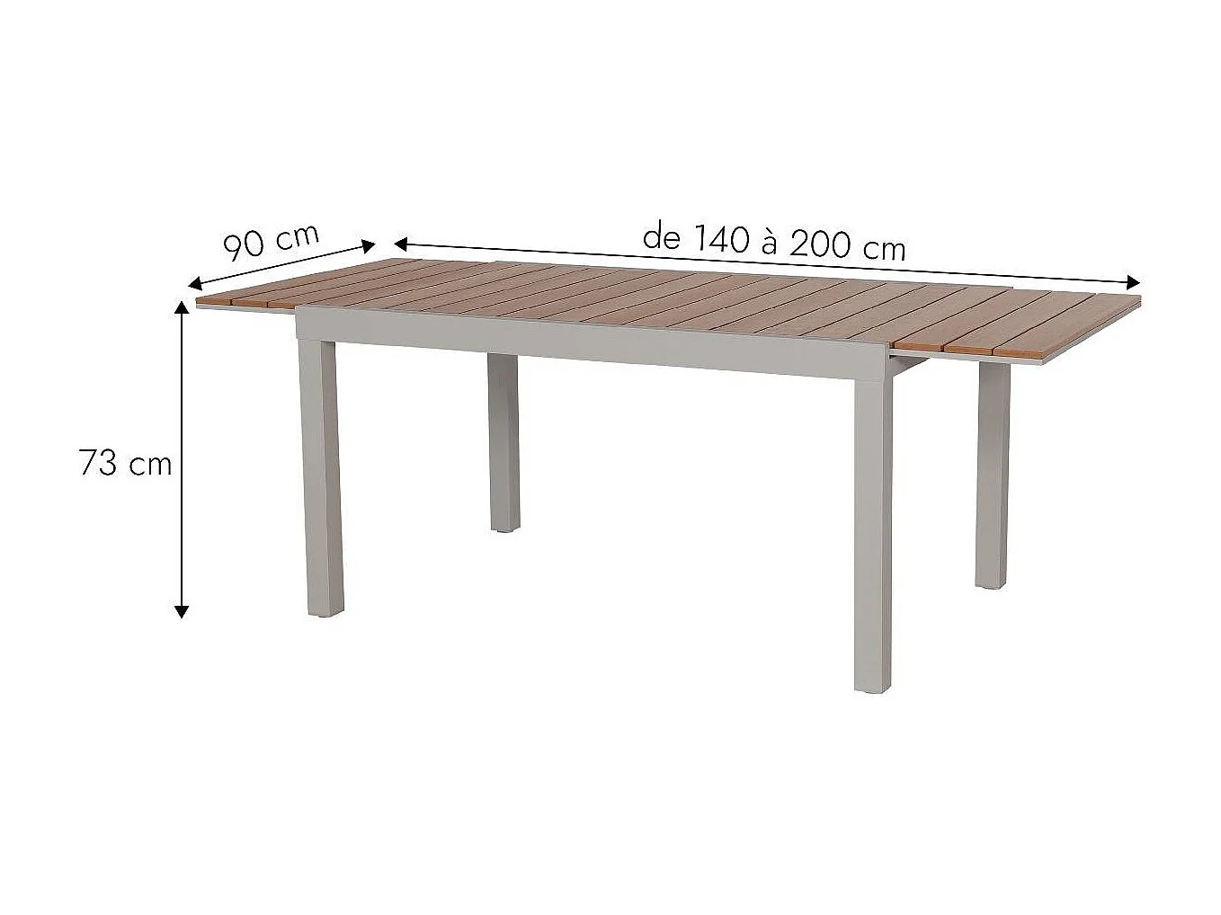 Table de jardin taupe en aluminium Ayden