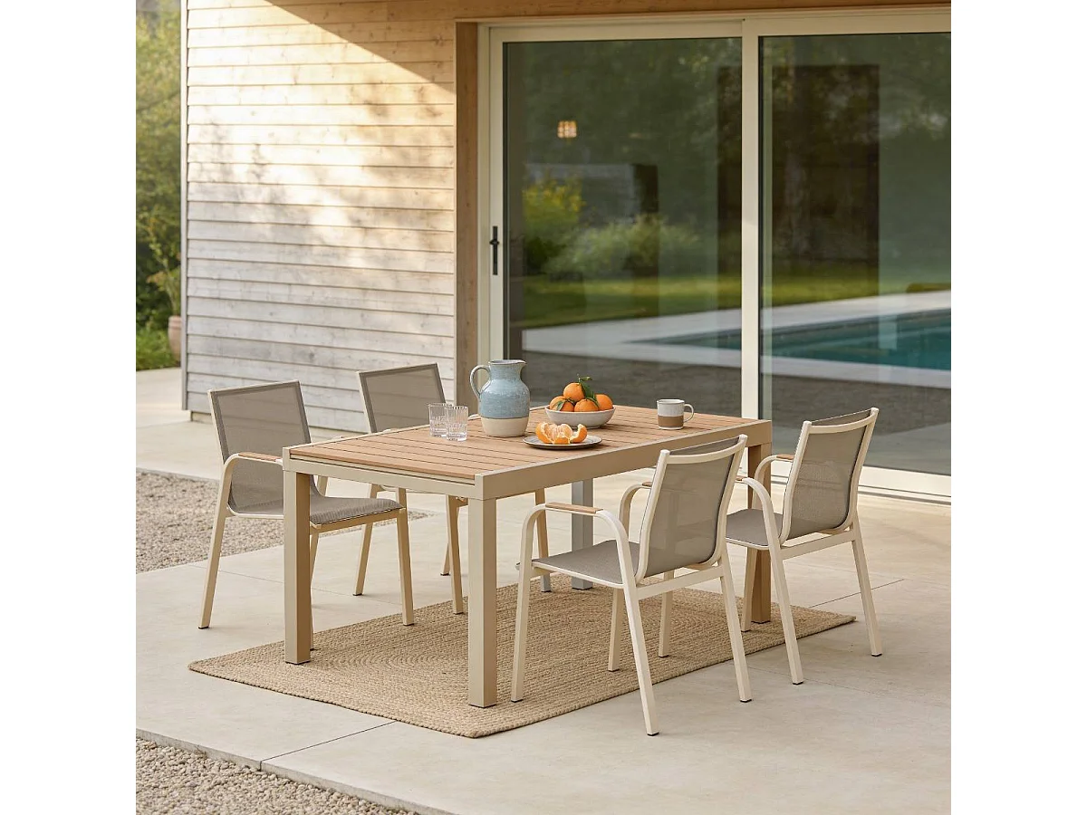 Mesa de jardín lunar en aluminio Ayden