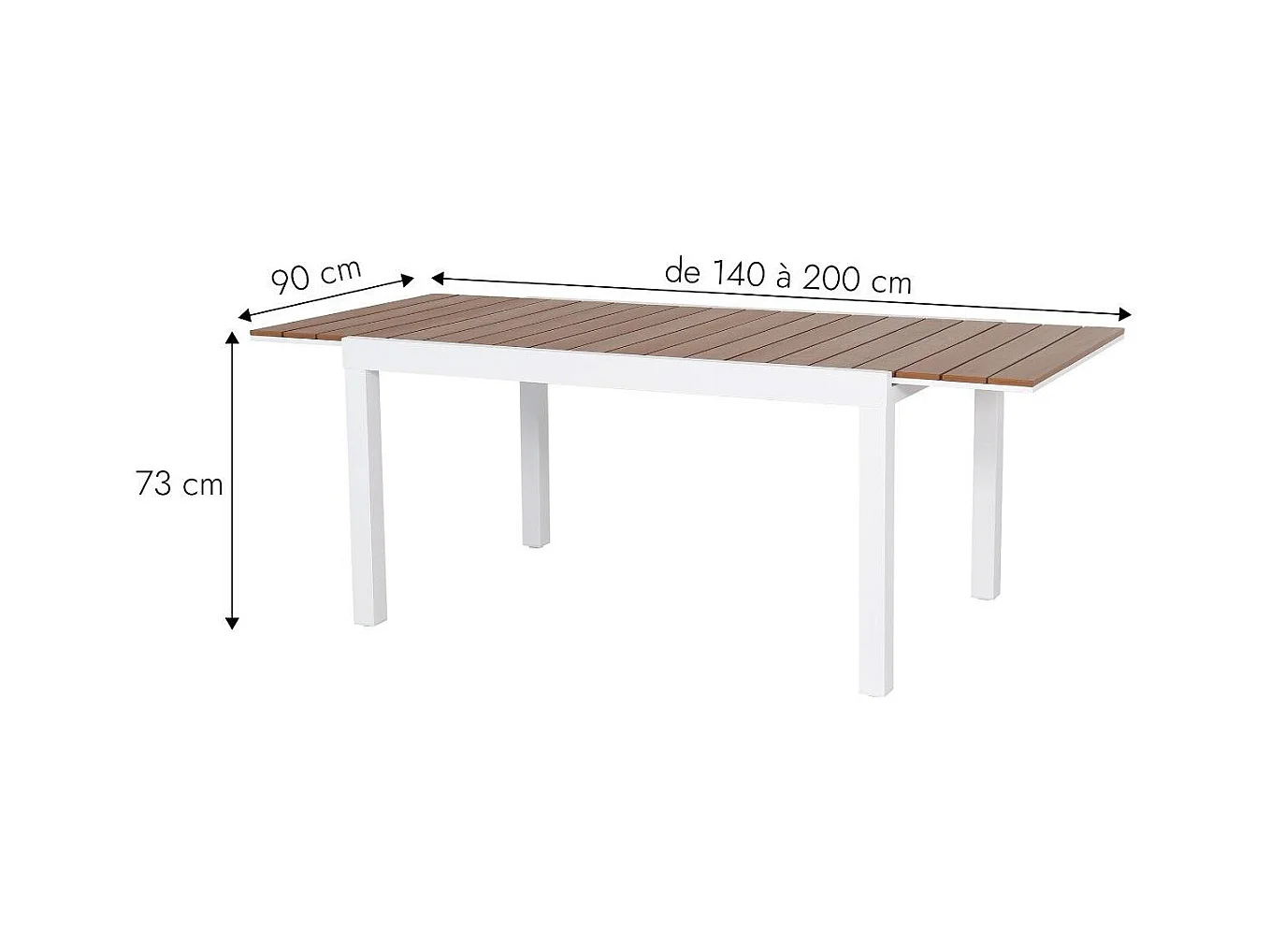 Table de jardin blanche en aluminium Ayden
