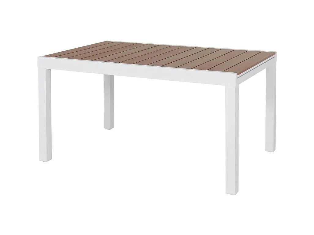 Mesa de jardín blanco en aluminio Ayden