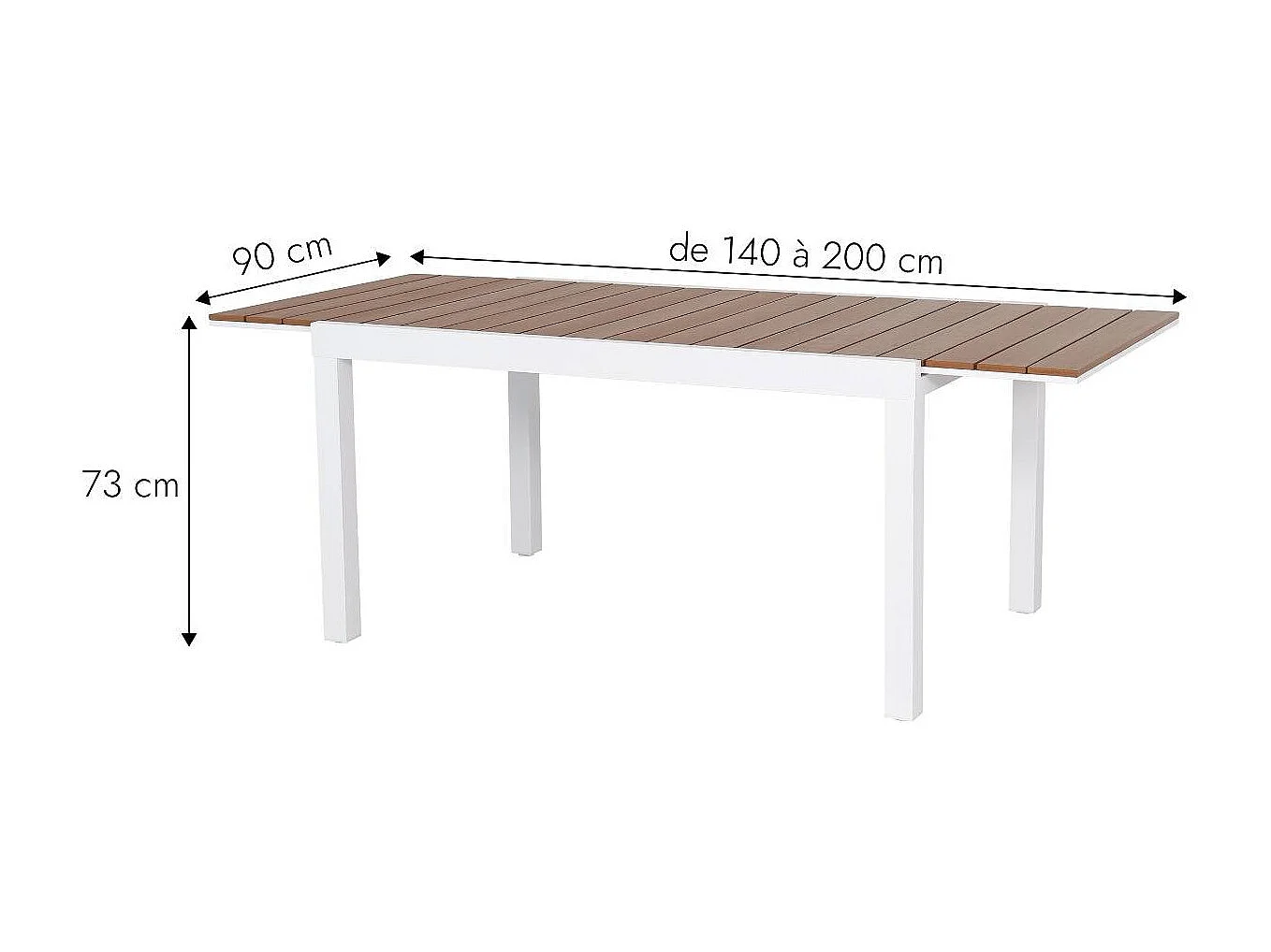 Table de jardin blanche en aluminium Ayden