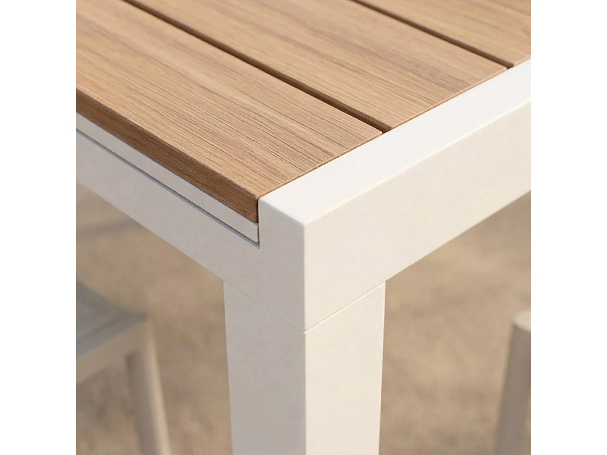 Mesa de jardín blanco en aluminio Ayden