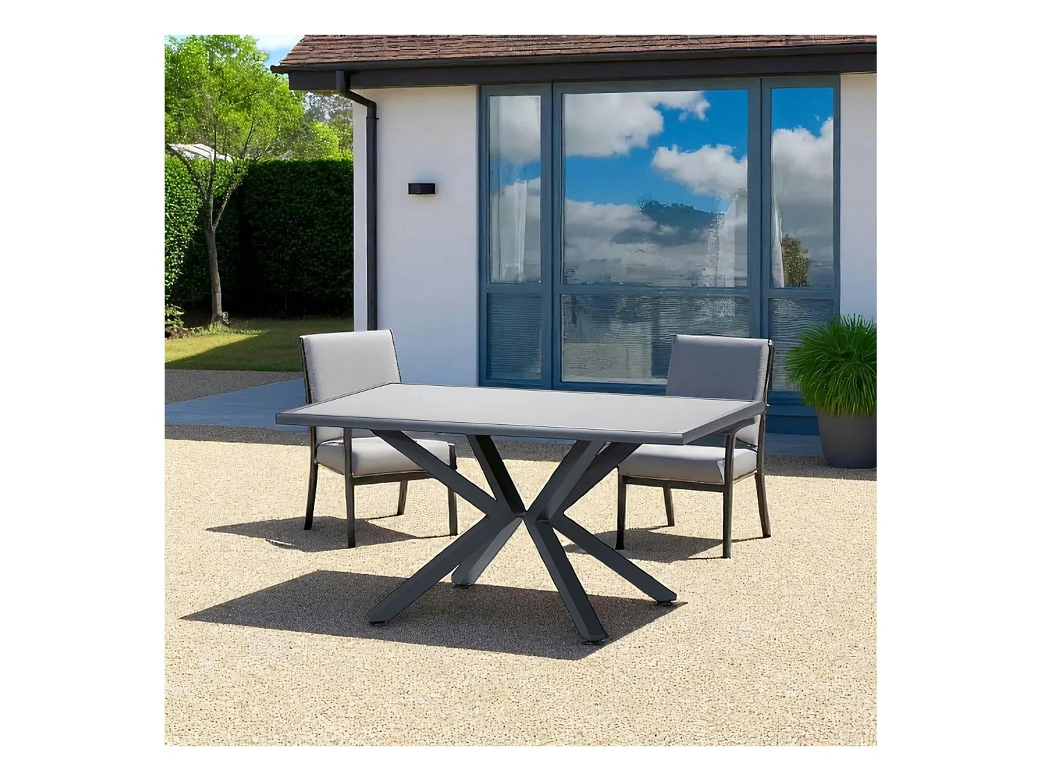 Table de jardin design en aluminium 155 cm LOS