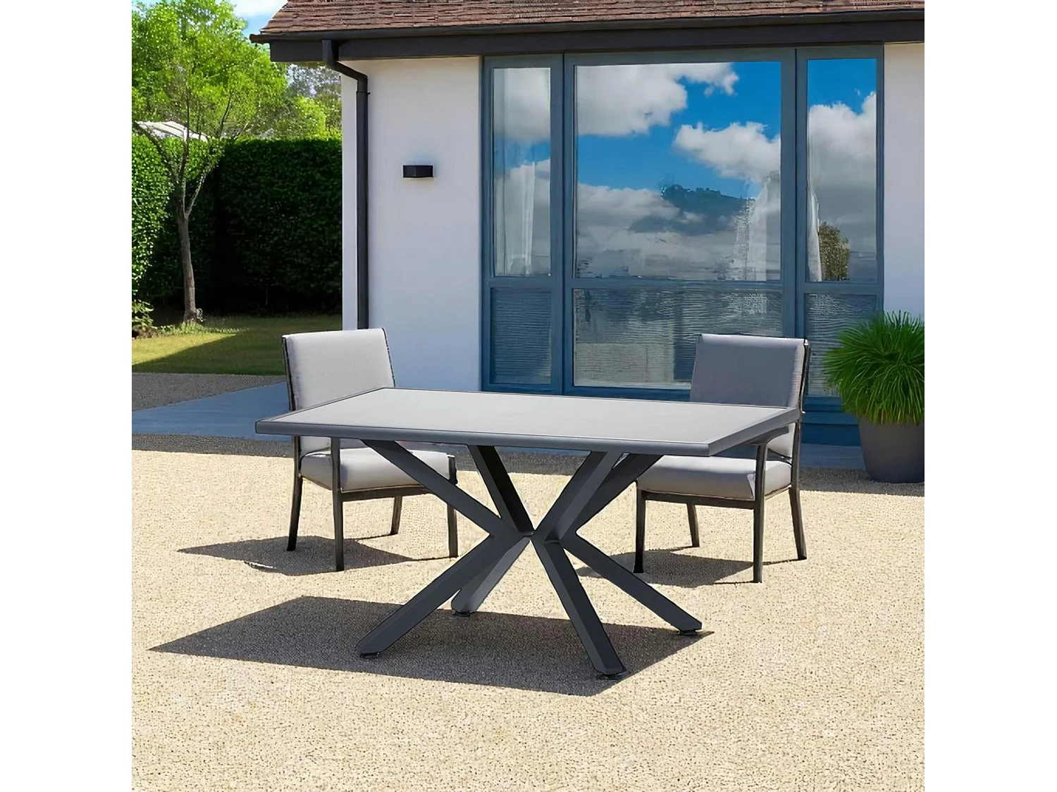 Table de jardin design en aluminium 155 cm LOS