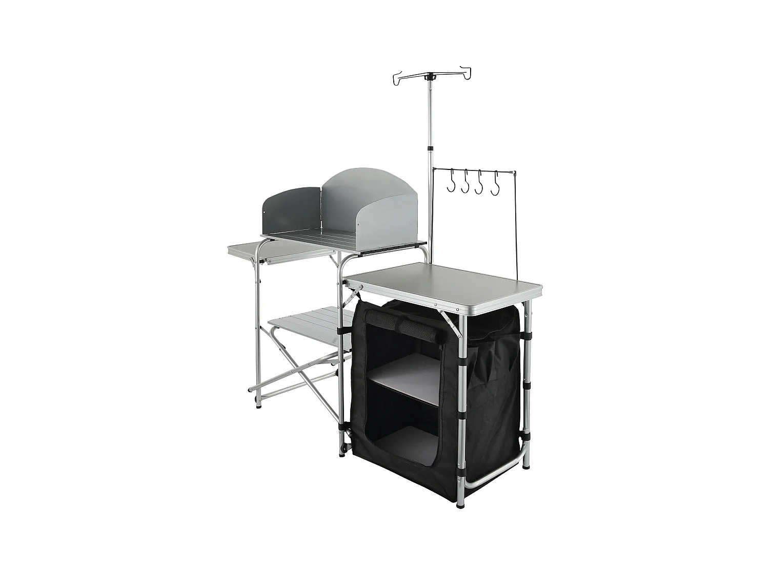 Draagbare Campingskeukentafel SucceBuy, Vouwbare Barbecuestation met Windscherm