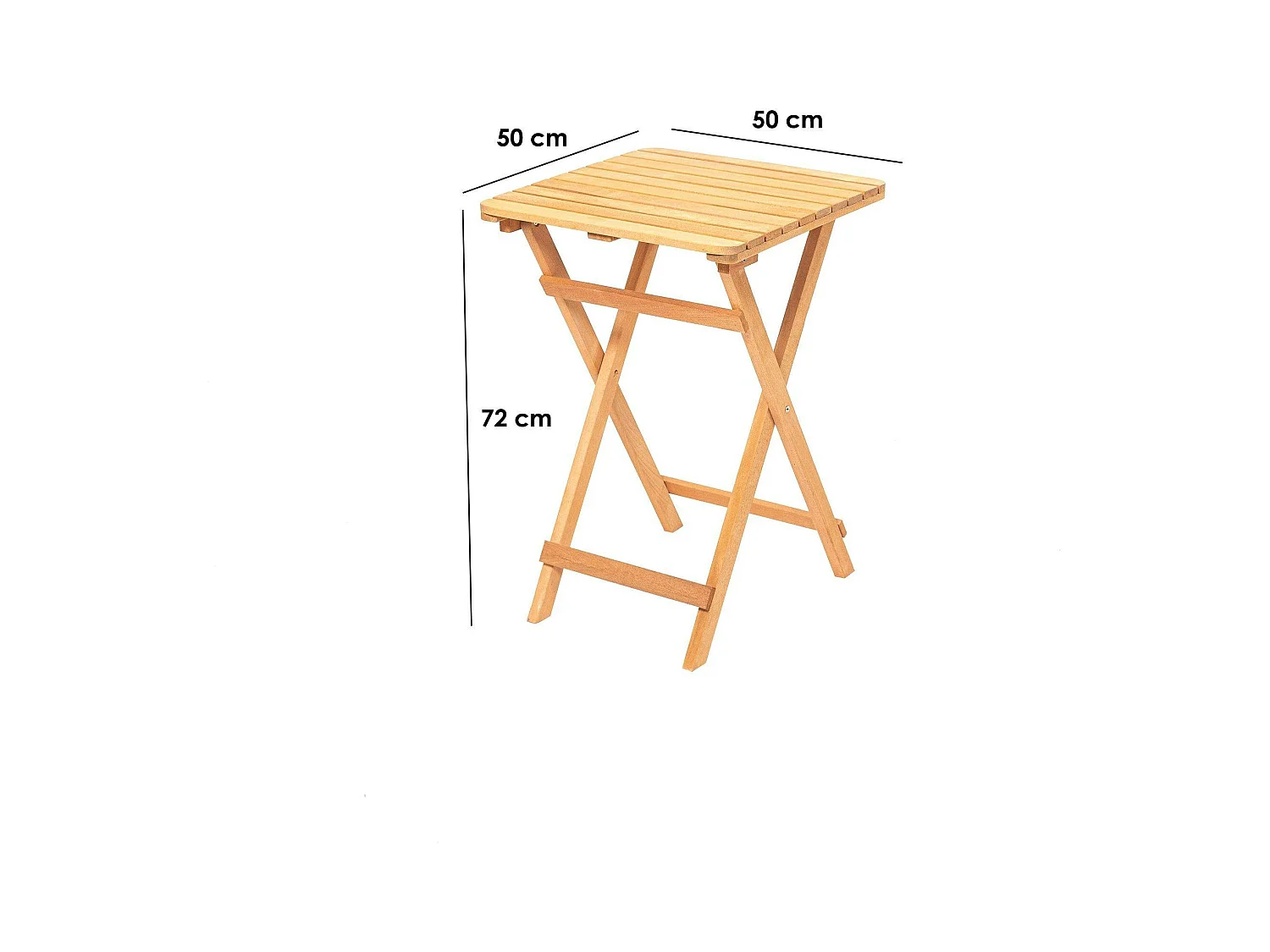 Petite table de jardin pliante en bois 50 cm SORA