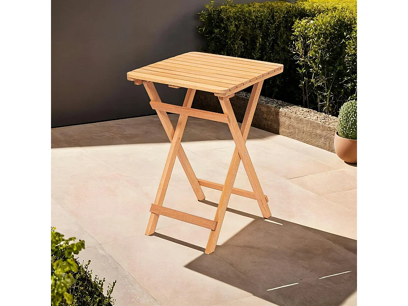 Petite table de jardin pliante en bois 50 cm SORA