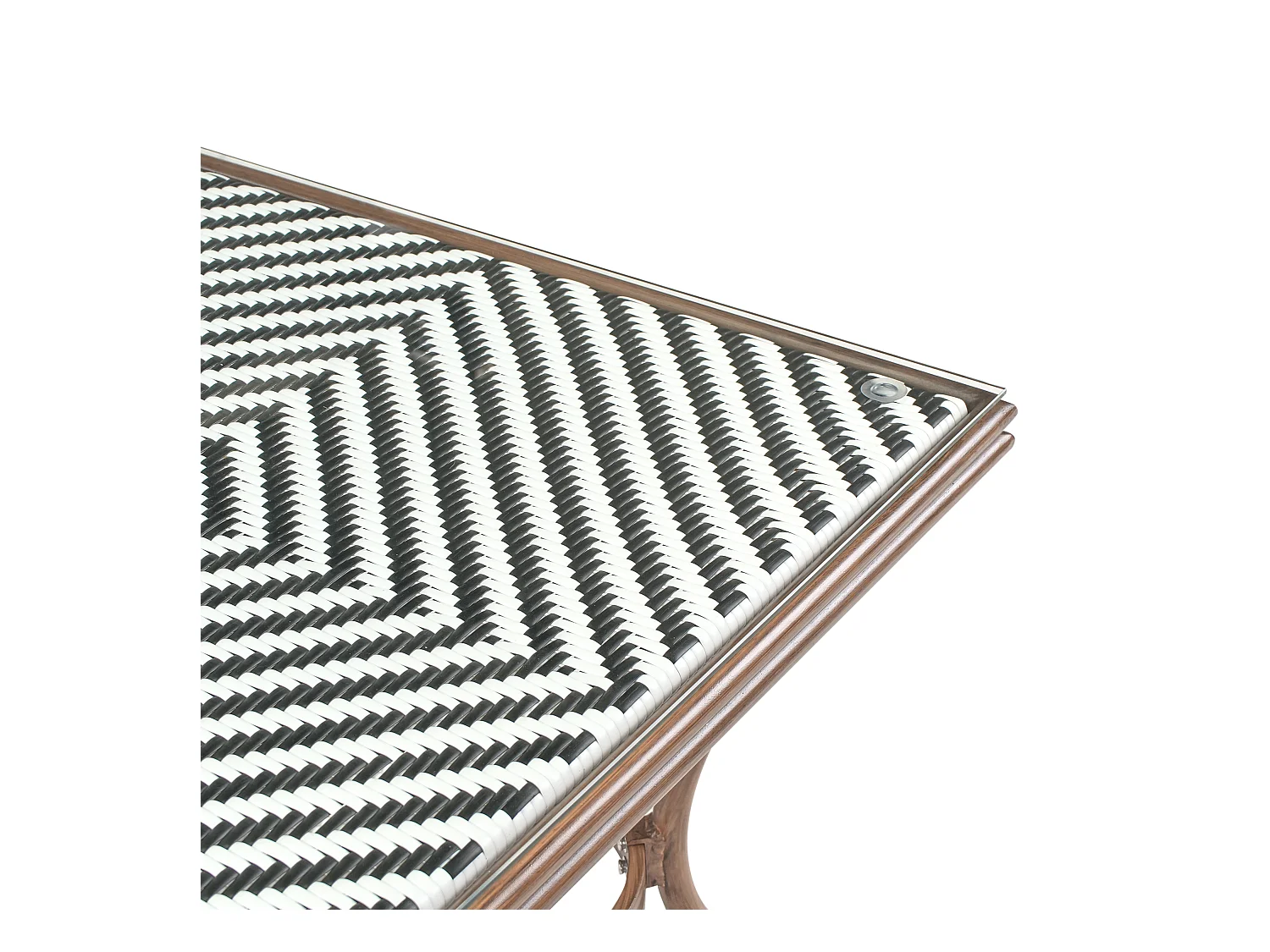 Table bistrot CASPRI 80 cm 80 cm Verre Noir/blanc