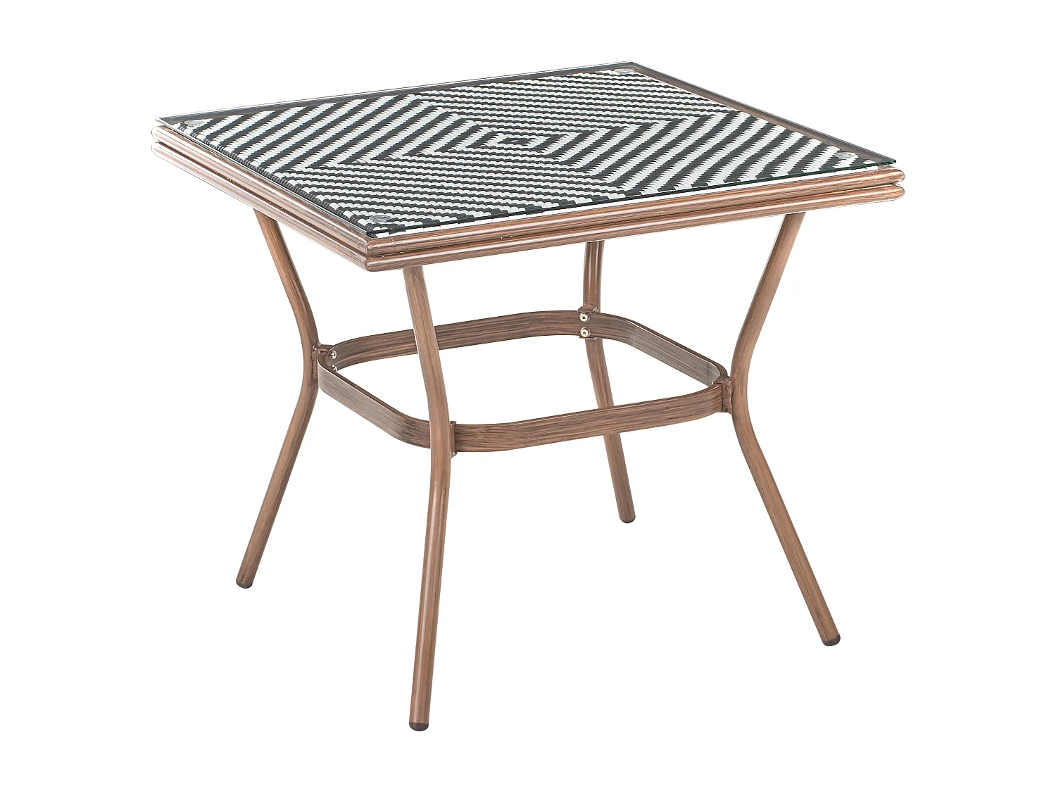 Table bistrot CASPRI 80 cm 80 cm Verre Noir/blanc