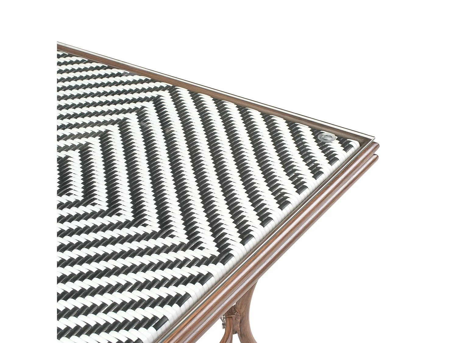 Table bistrot CASPRI 80 cm 80 cm Verre Noir/blanc