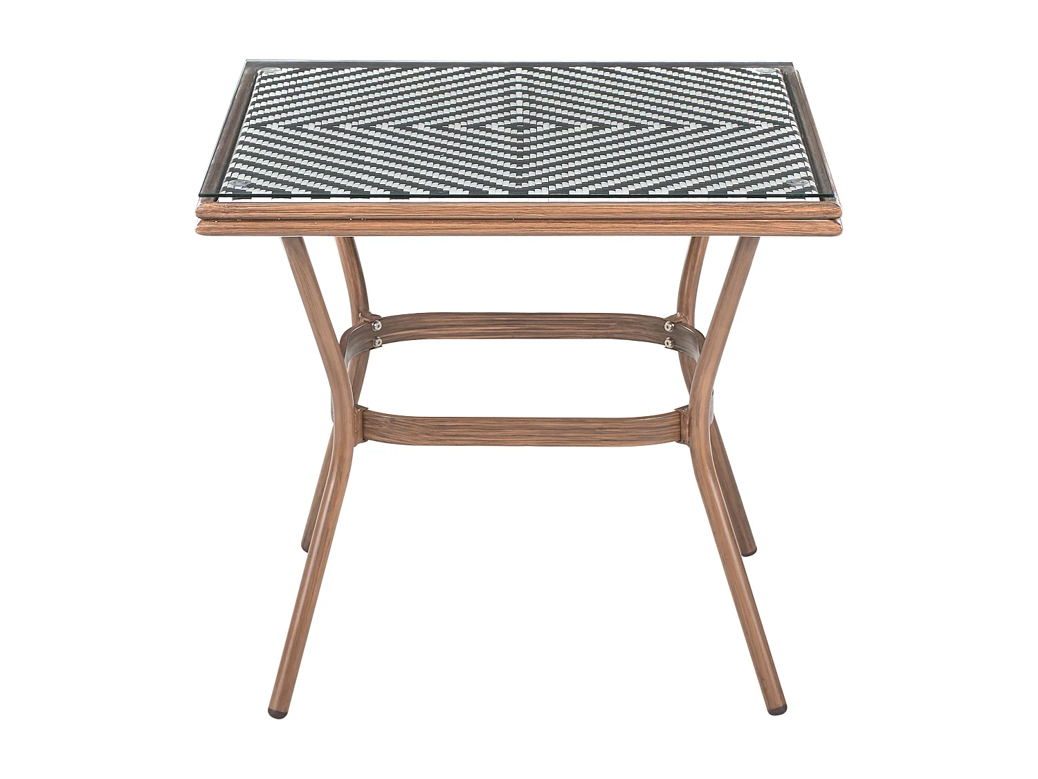 Table bistrot CASPRI 80 cm 80 cm Verre Noir/blanc