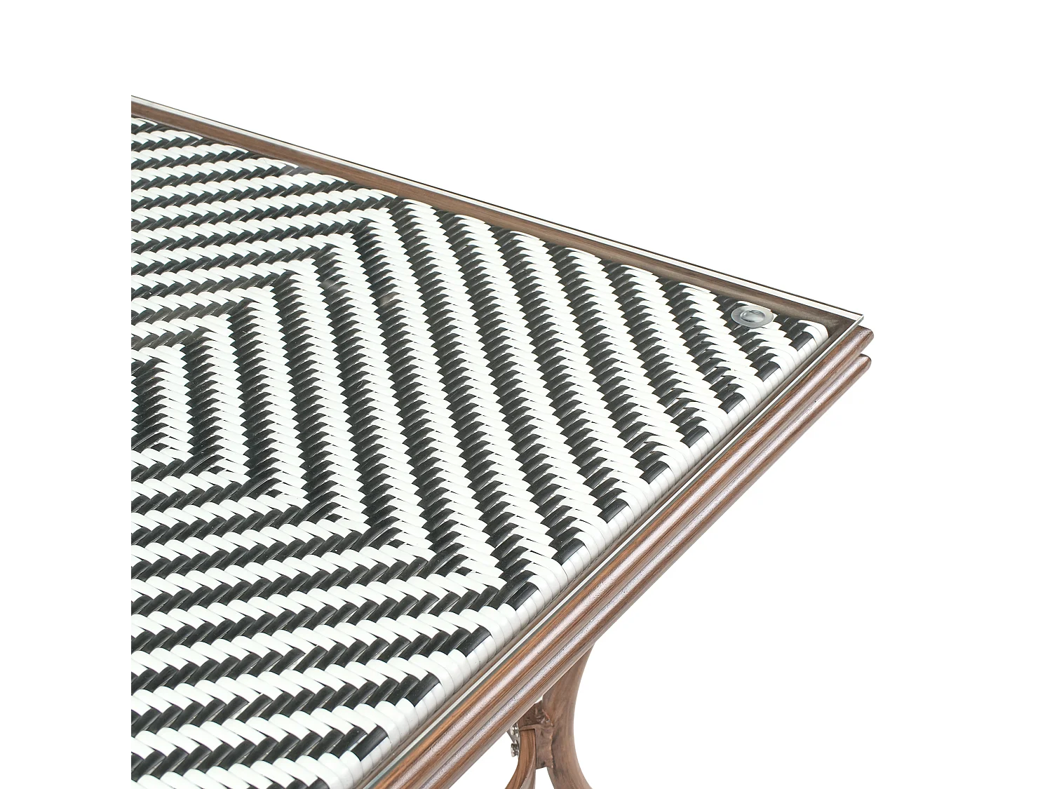 Table bistrot CASPRI 80 cm 80 cm Verre Noir/blanc