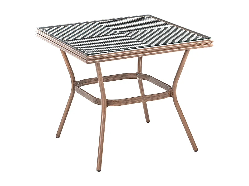 Mesa bistrô RIFREDDO 80 cm 80 cm Vidro Preto/Branco