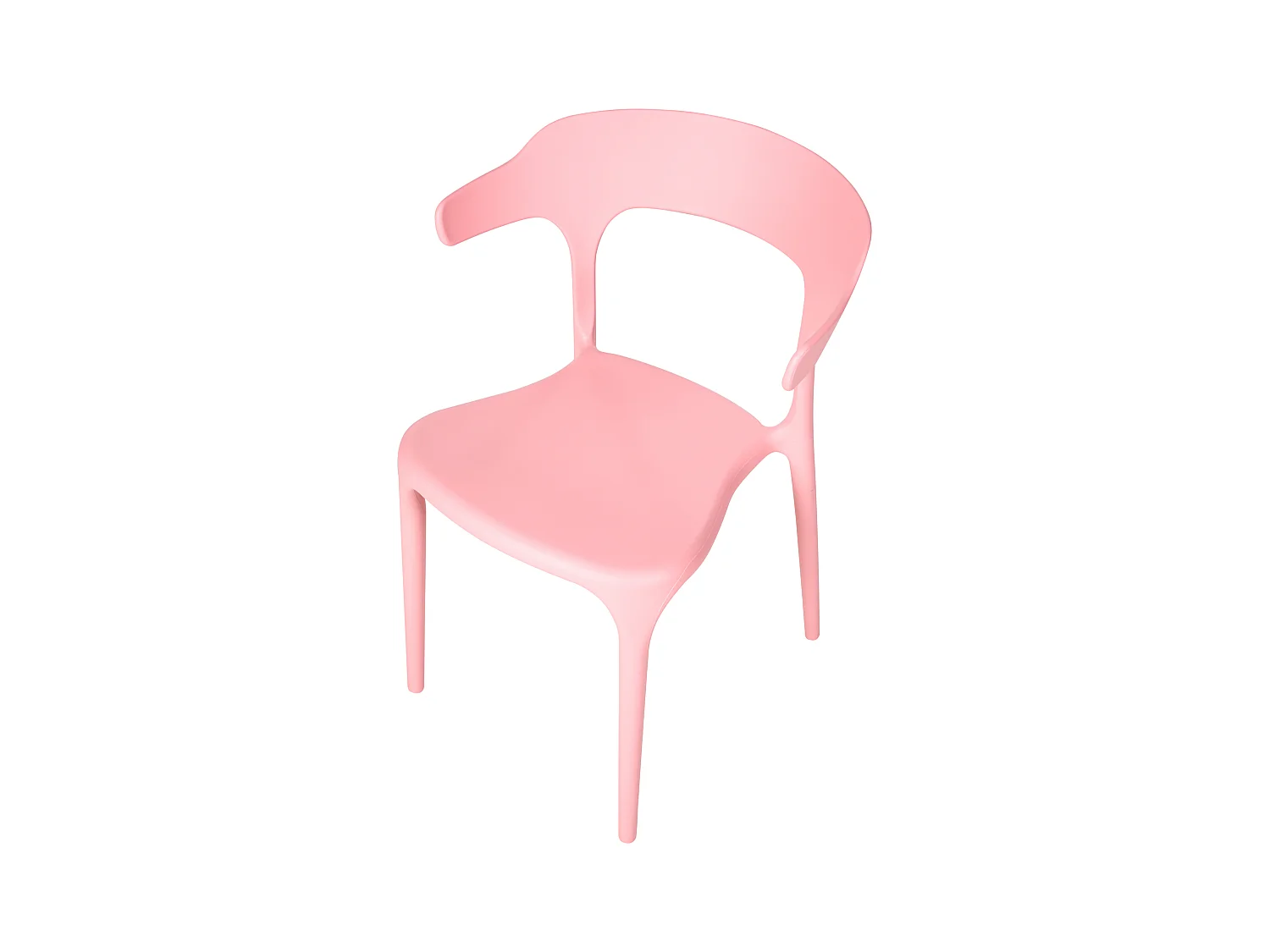 Indoor und Outdoor Stuhl 4er Set Kunststoff rosa stapelbar Skandi modern Gubbio