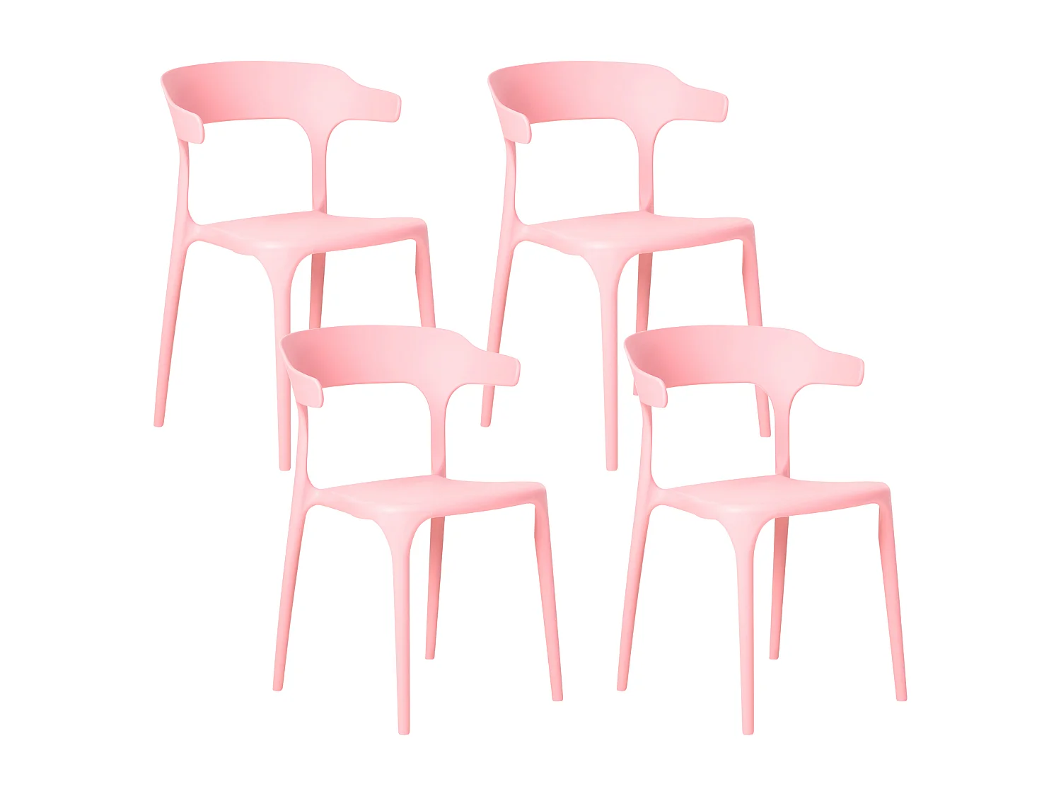 Lot de 4 chaises de jardin GUBBIO Rose
