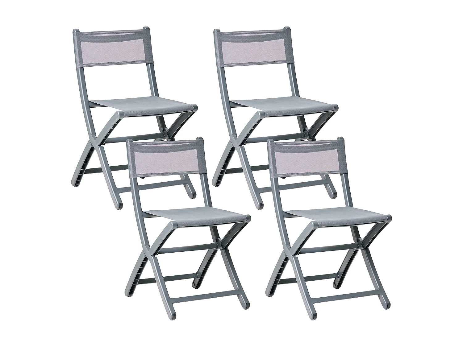 Lot de 4 chaises de jardin TALCA Gris foncé