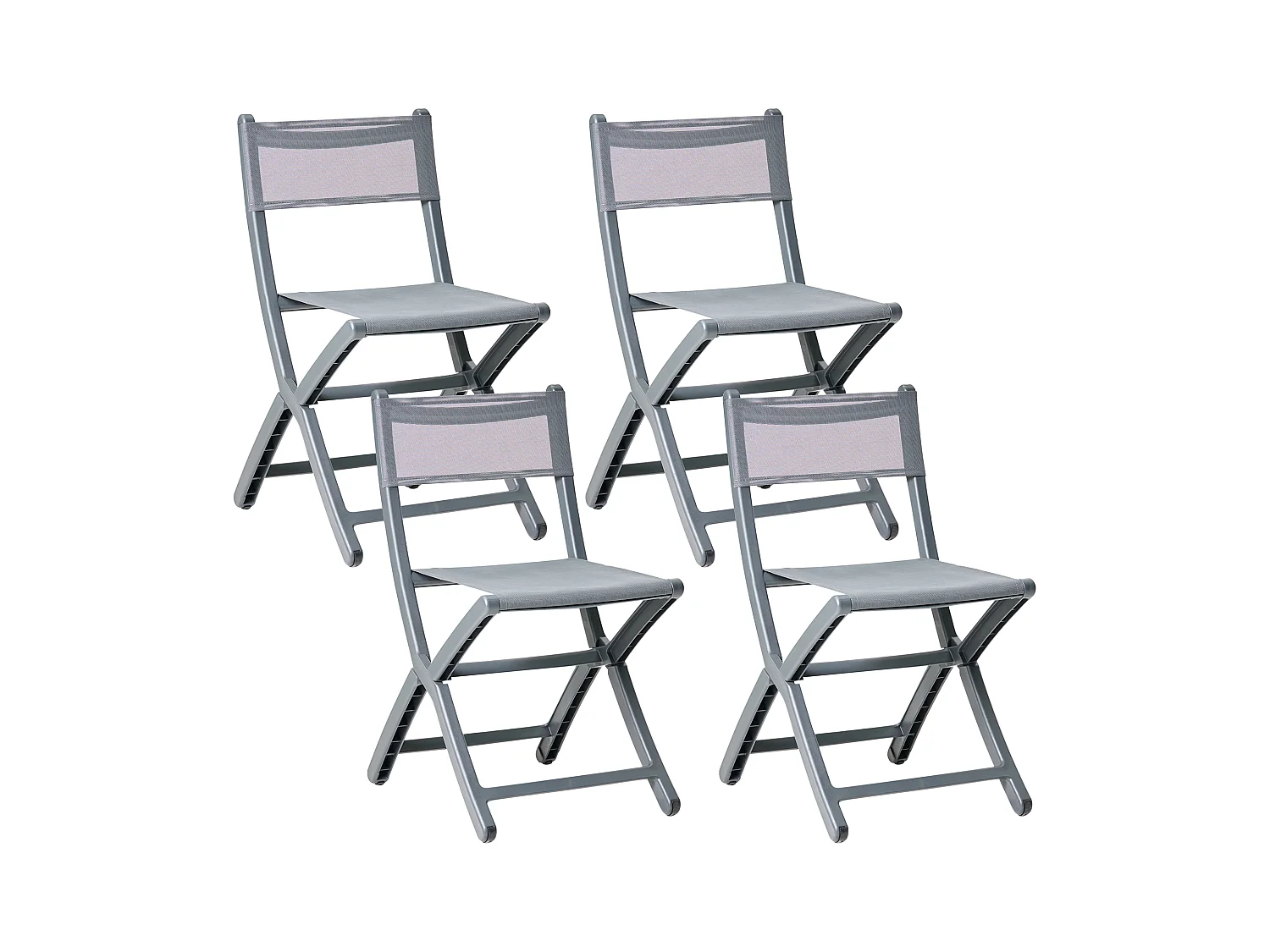 Lot de 4 chaises de jardin TALCA Gris foncé