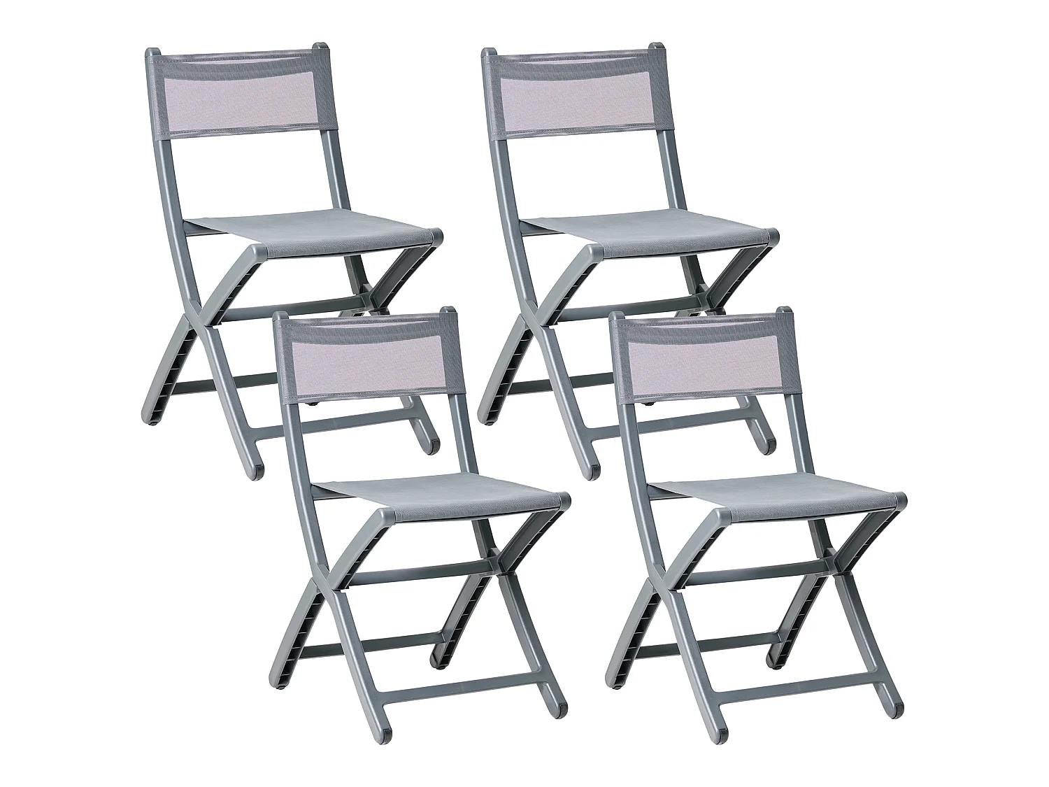 Gartenstuhl 4er Set TALCA Dunkelgrau
