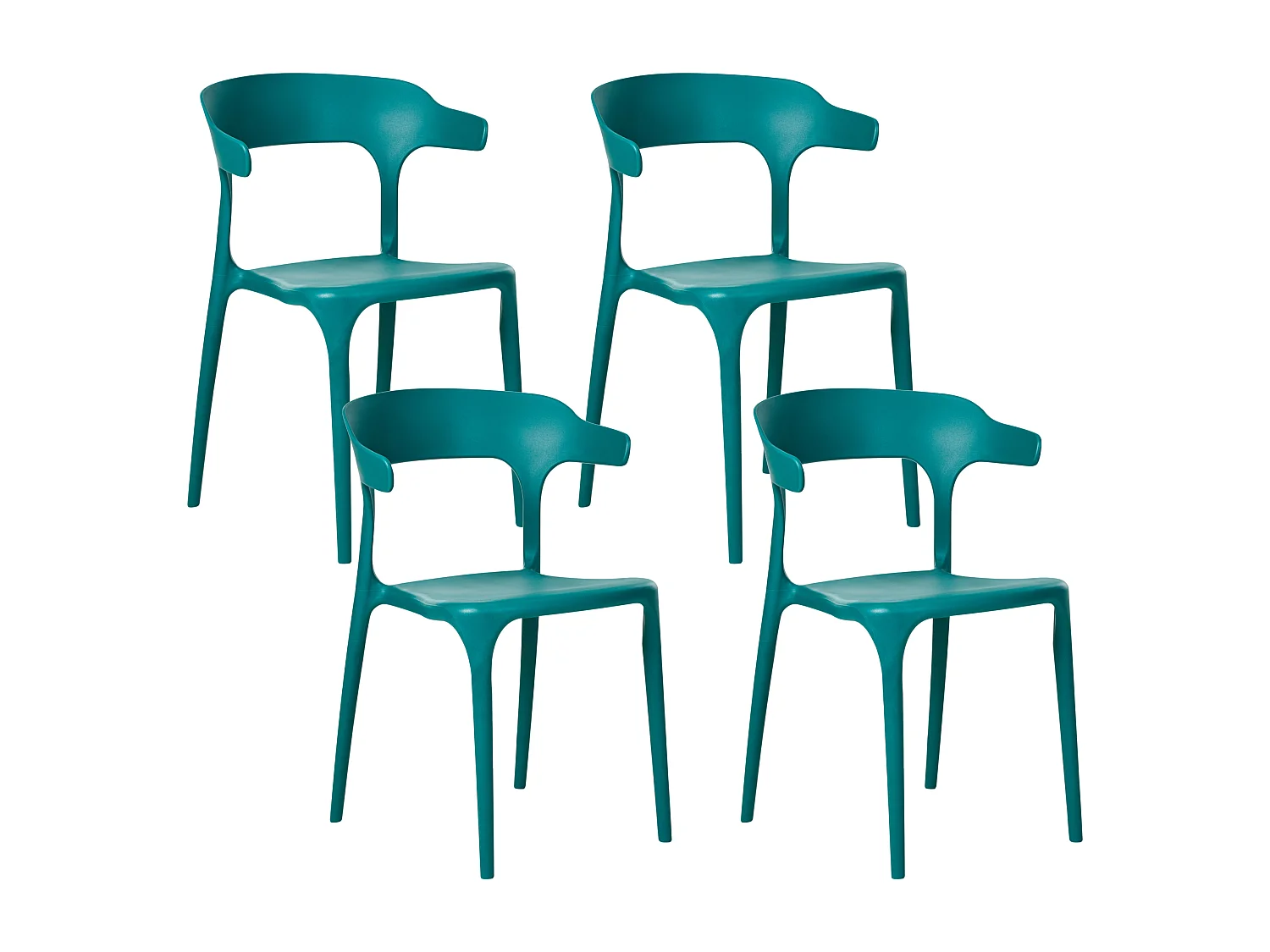 Lot de 4 chaises de jardin GUBBIO Bleu paon