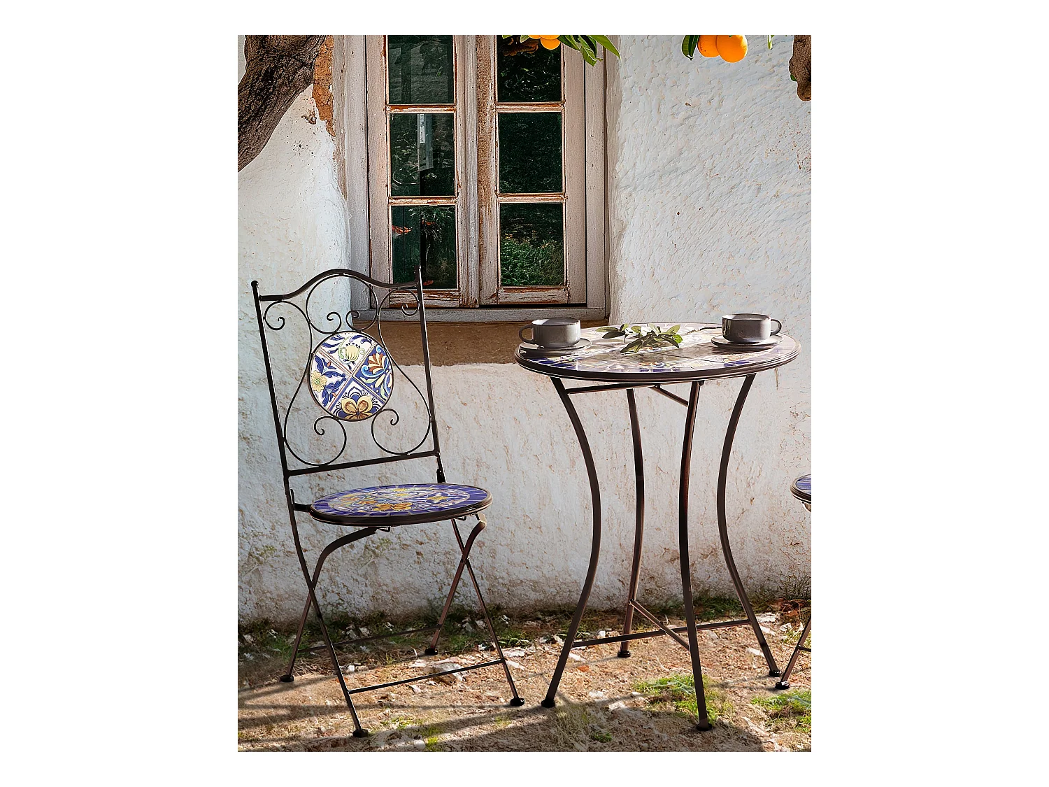 Set di 2 sedie da giardino CORIANO Pieghevole Metallo Nero