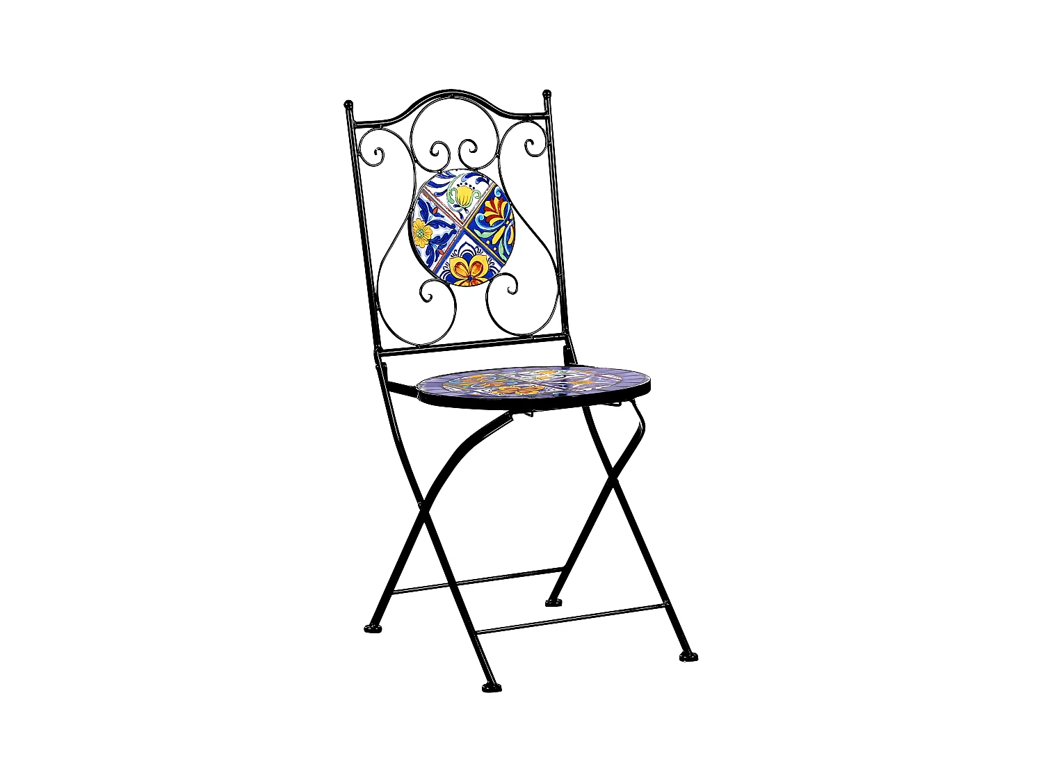 Set di 2 sedie da giardino CORIANO Pieghevole Metallo Nero