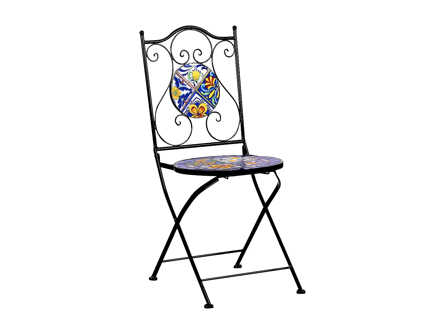 Lot de 2 chaises de jardin CORIANO Pliant Métal Noir