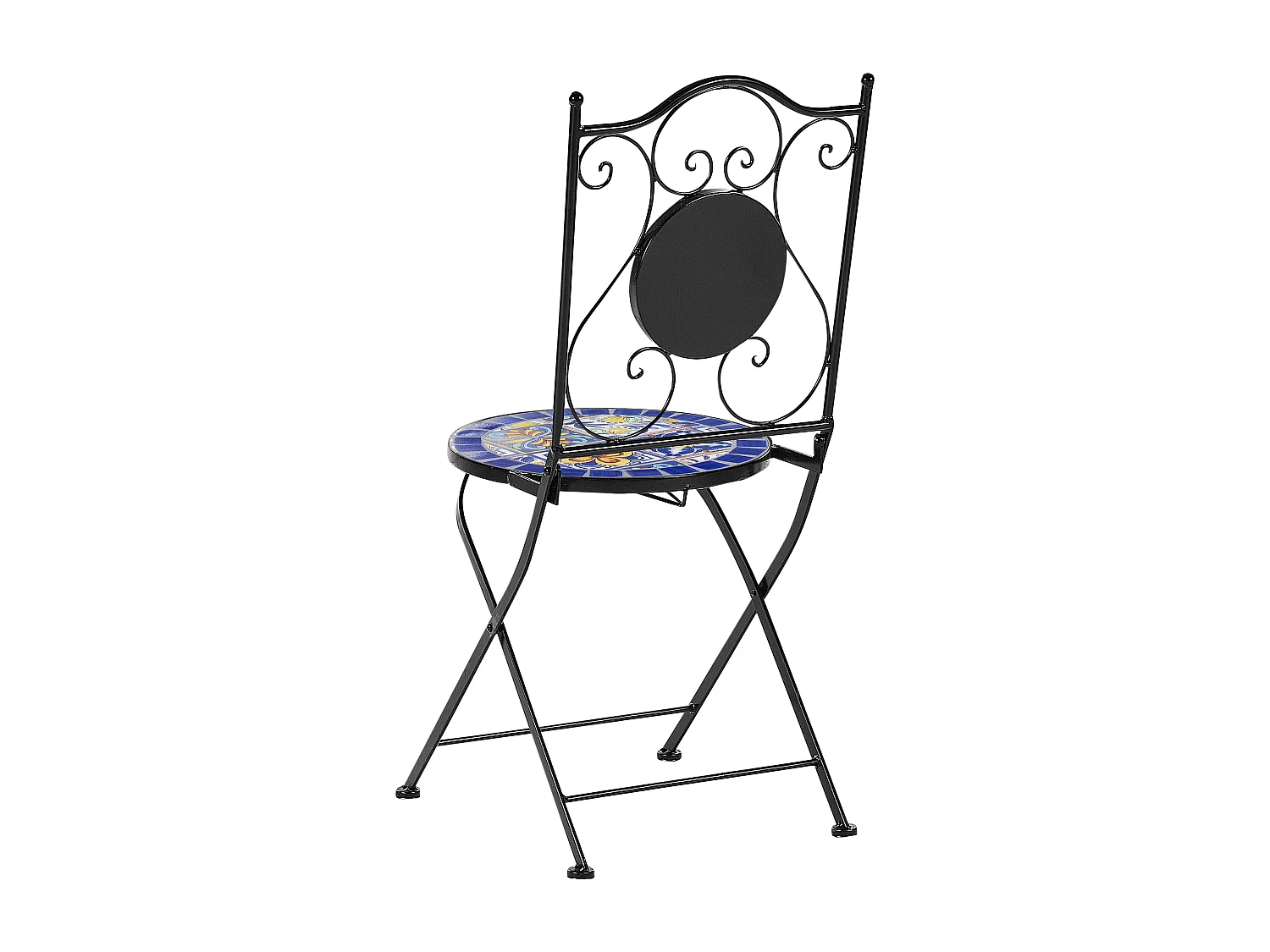 Lot de 2 chaises de jardin CORIANO Pliant Métal Noir