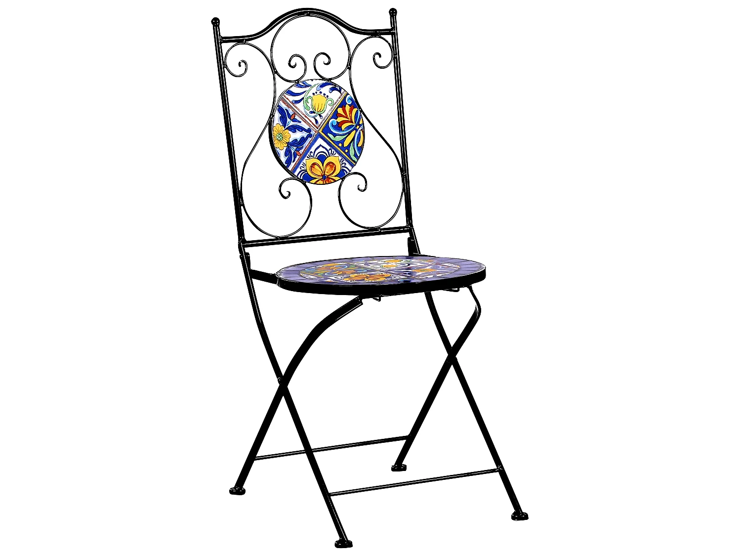 Lot de 2 chaises de jardin CORIANO Pliant Métal Noir