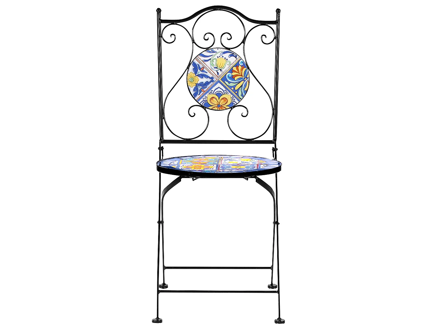 Lot de 2 chaises de jardin CORIANO Pliant Métal Noir