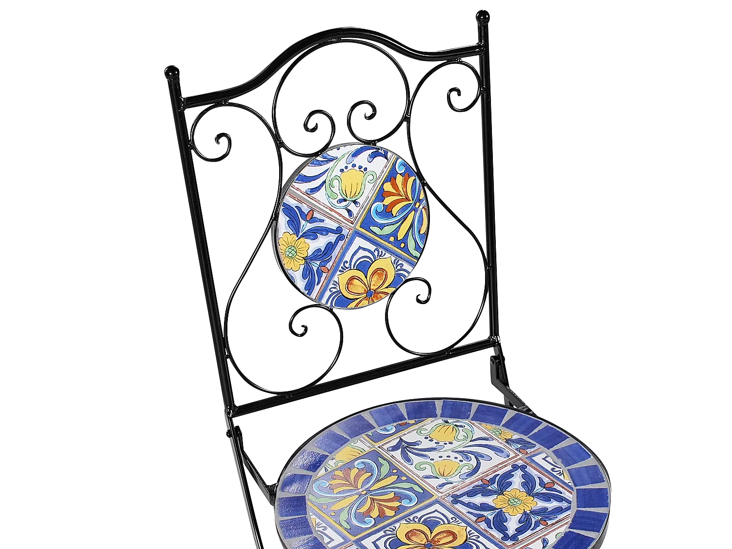 Lot de 2 chaises de jardin CORIANO Pliant Métal Noir